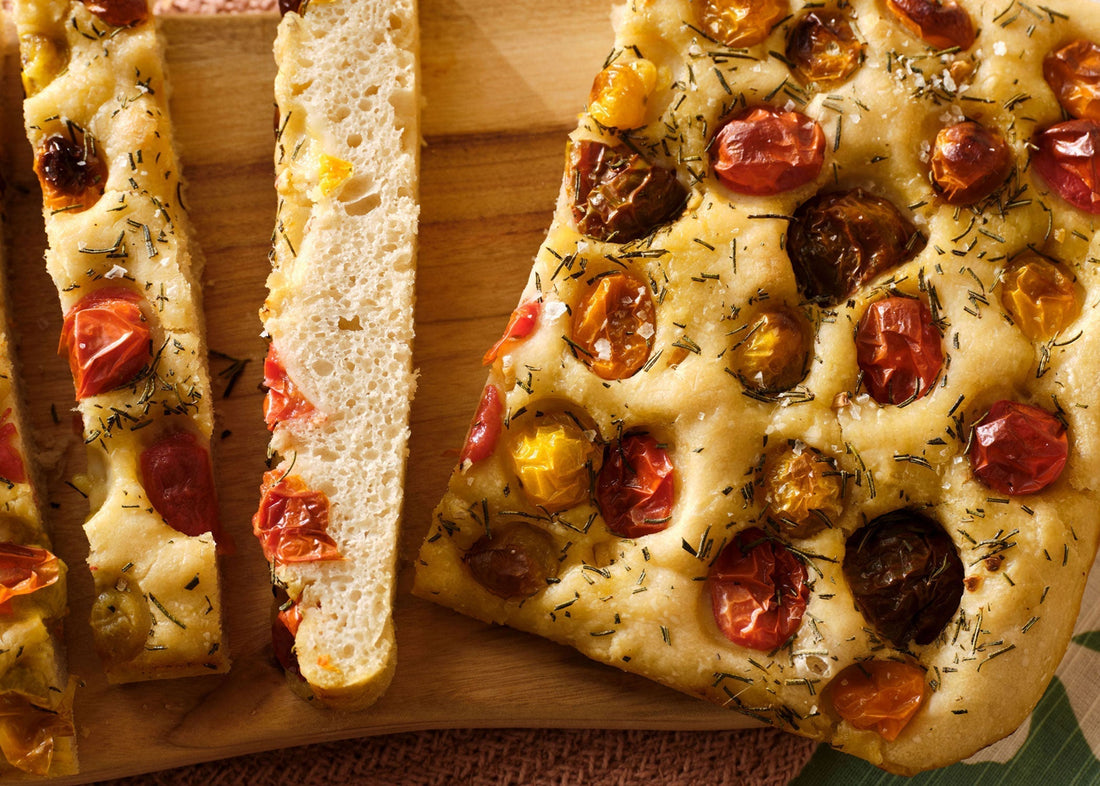 Super-crunchy, cherry tomato focaccia
