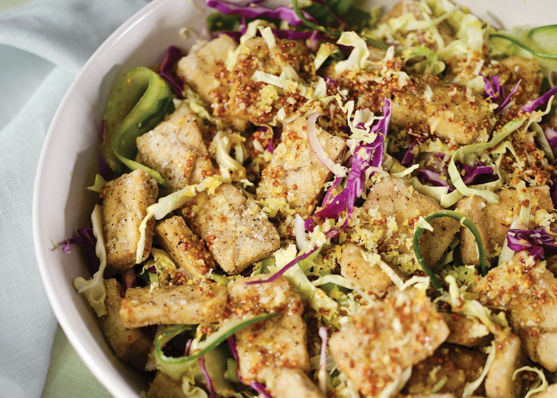 Salt and pepper tofu salad