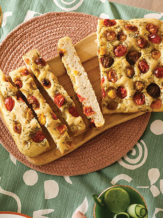 Super-Crunchy Rosemary & Cherry Tomato Focaccia