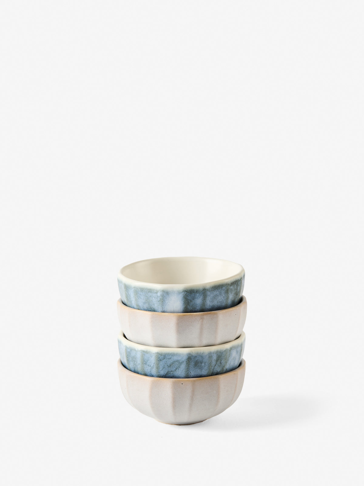 Kimmie Blue-Natural 4-Piece Sauce Bowl Set