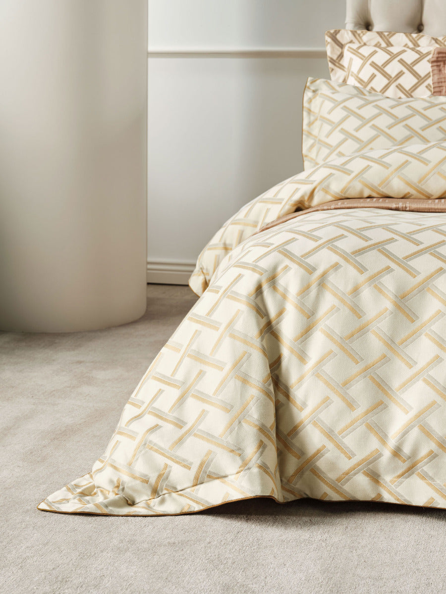 Valeria Champagne Quilt Cover Set