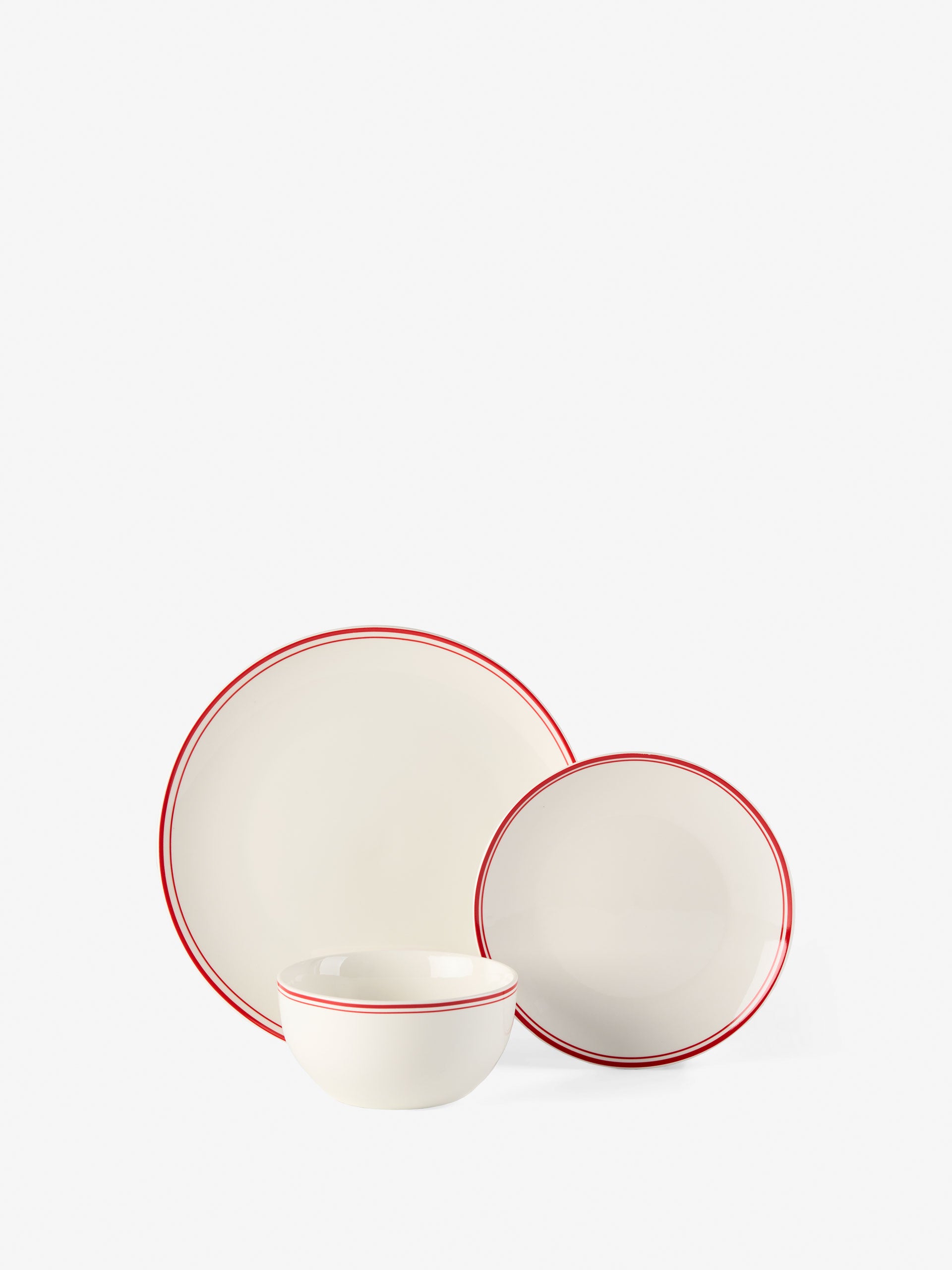 Archie 12-Piece Red Dinner Set