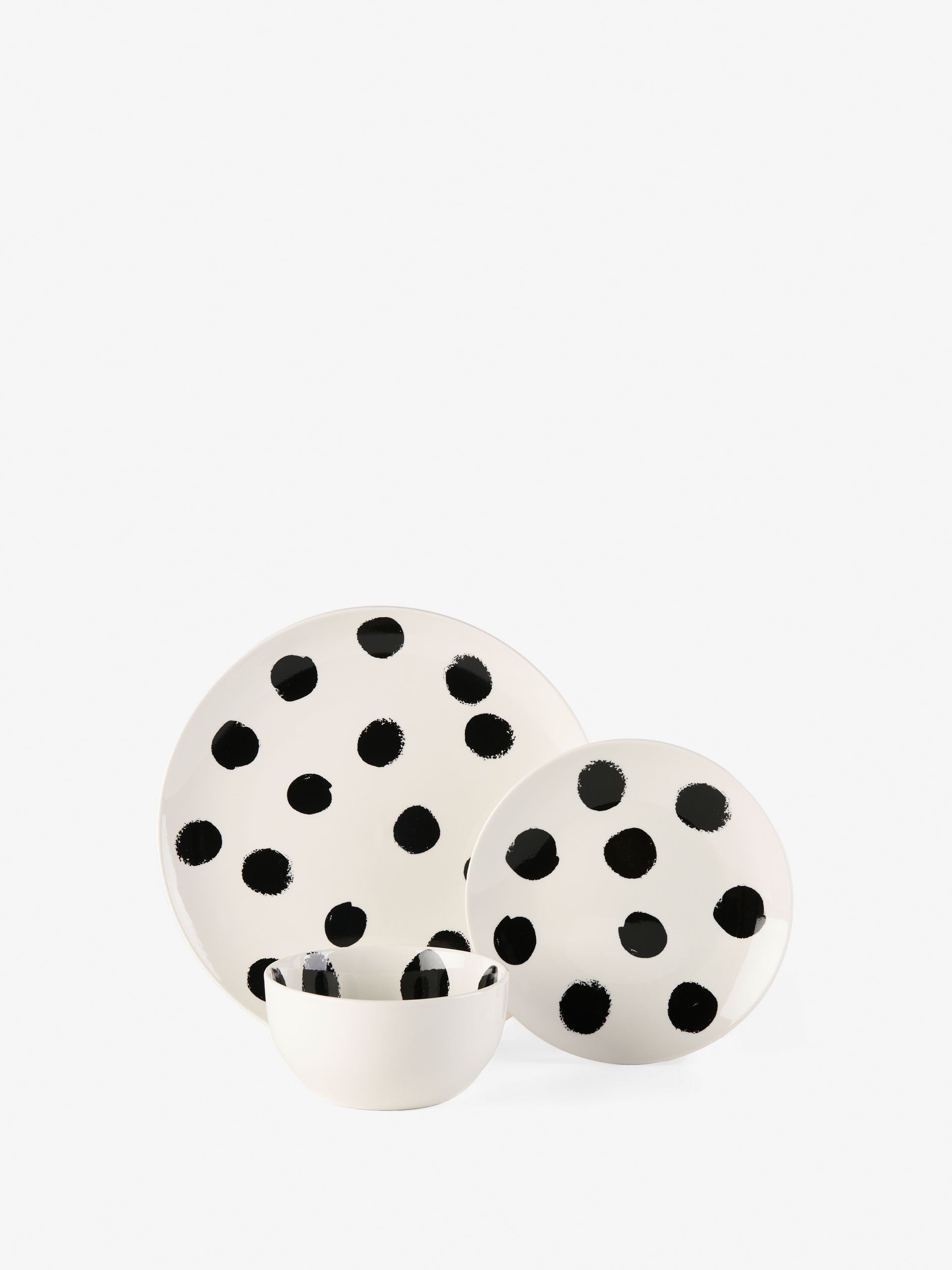 Pennie Black 12-Piece Dinner Set