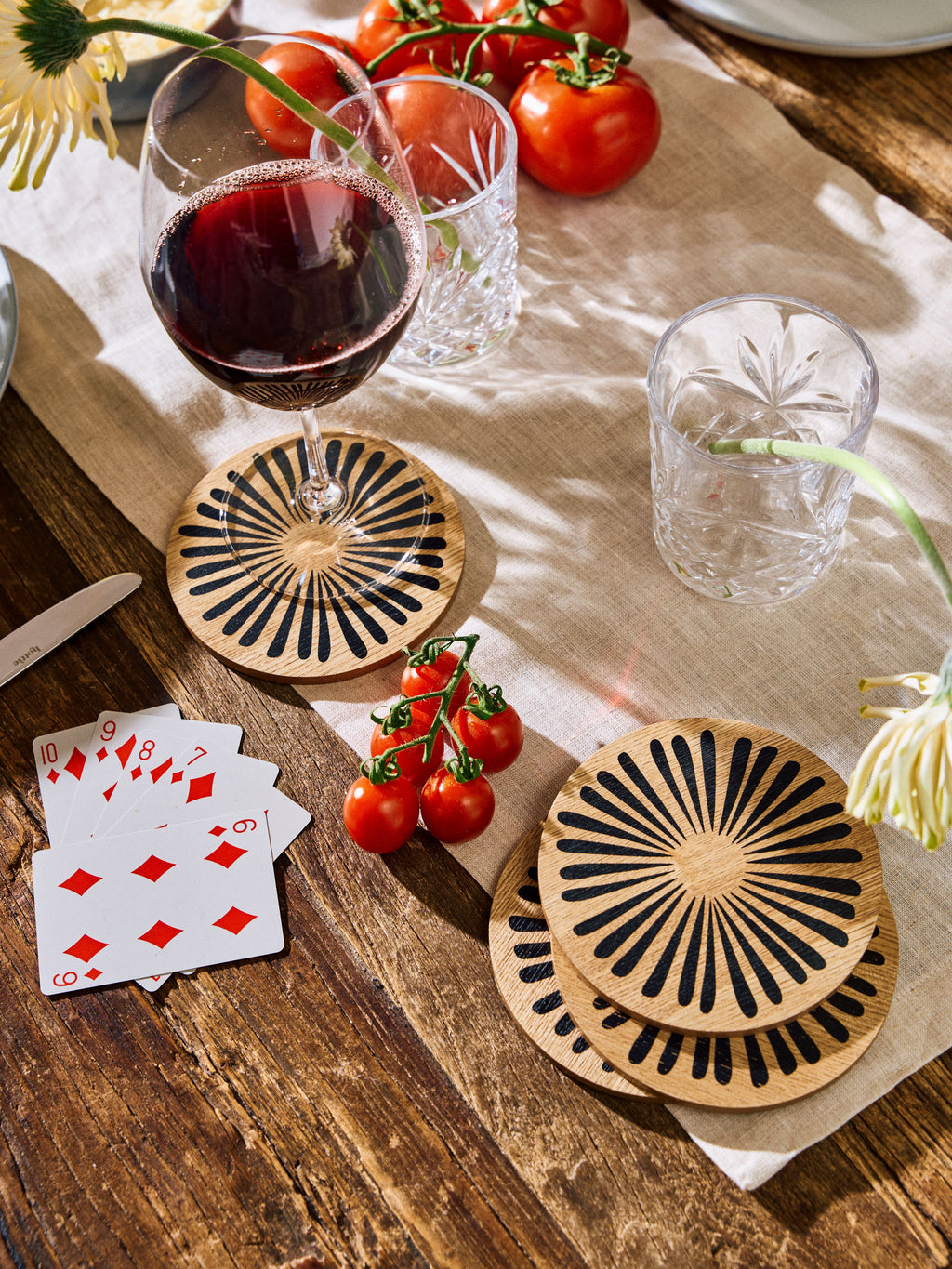 Kimmie Black 4-Piece Coaster Set