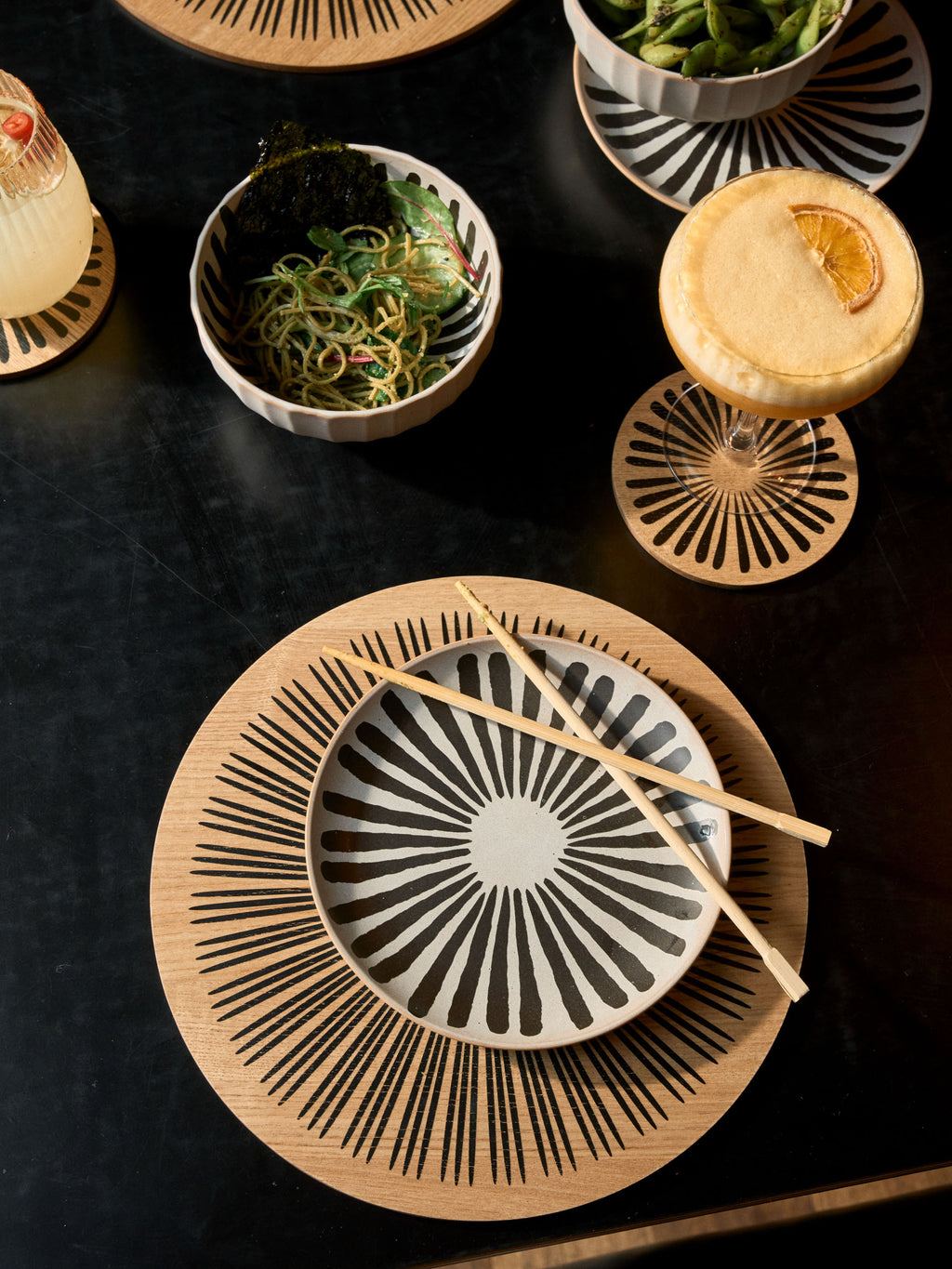 Kimmie Black 4-Piece Placemat Set