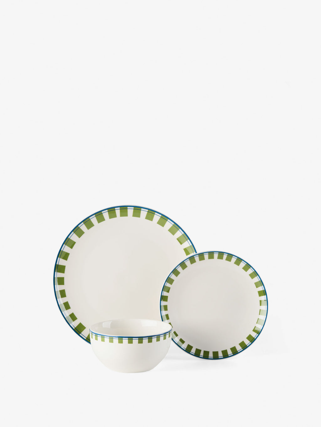 Winnie Blue-Green 12-Piece Dinner Set