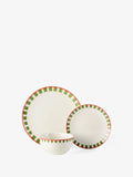 Winnie Red-Green 12-Piece Dinner Set