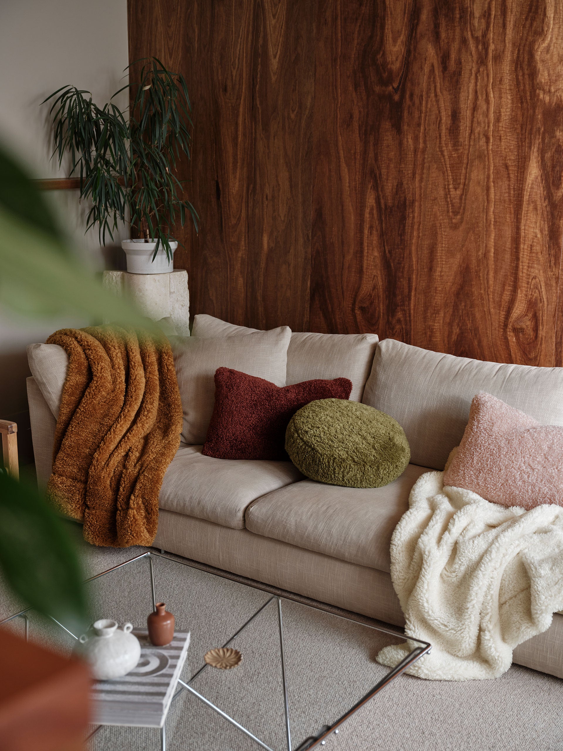 Shetland Olive Cushion 43cm Round