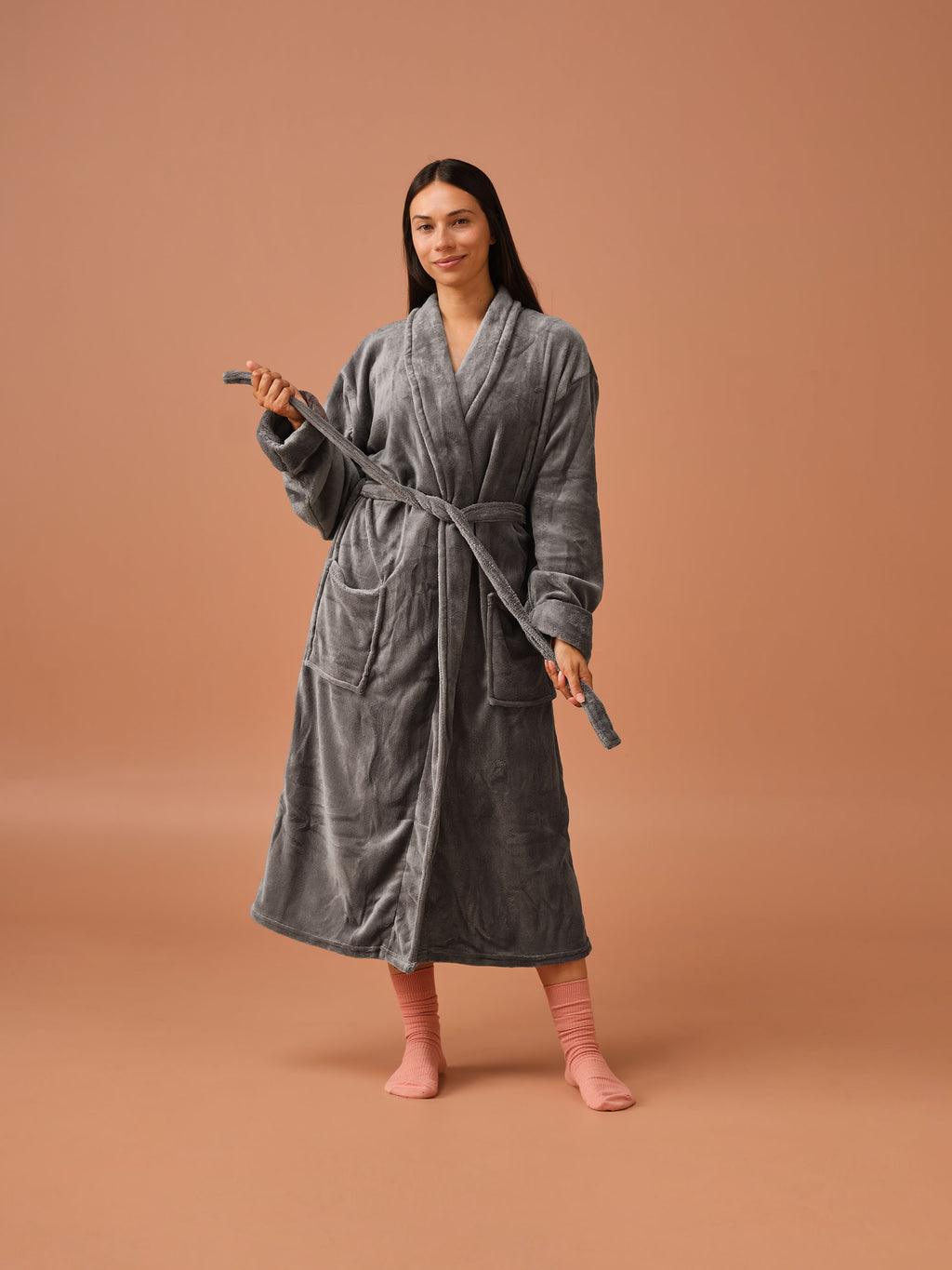 Plush Charcoal Robe