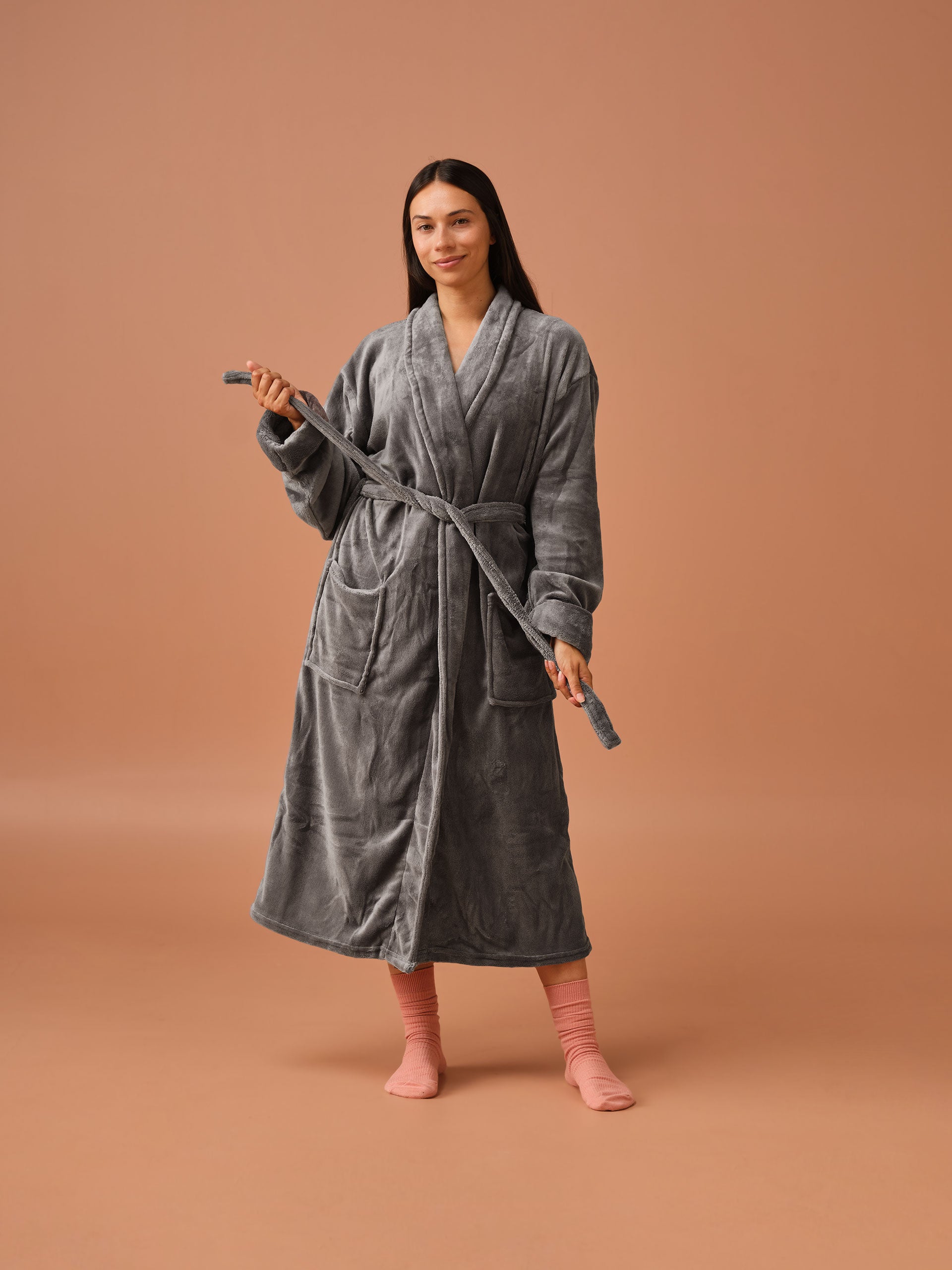 Plush Charcoal Robe