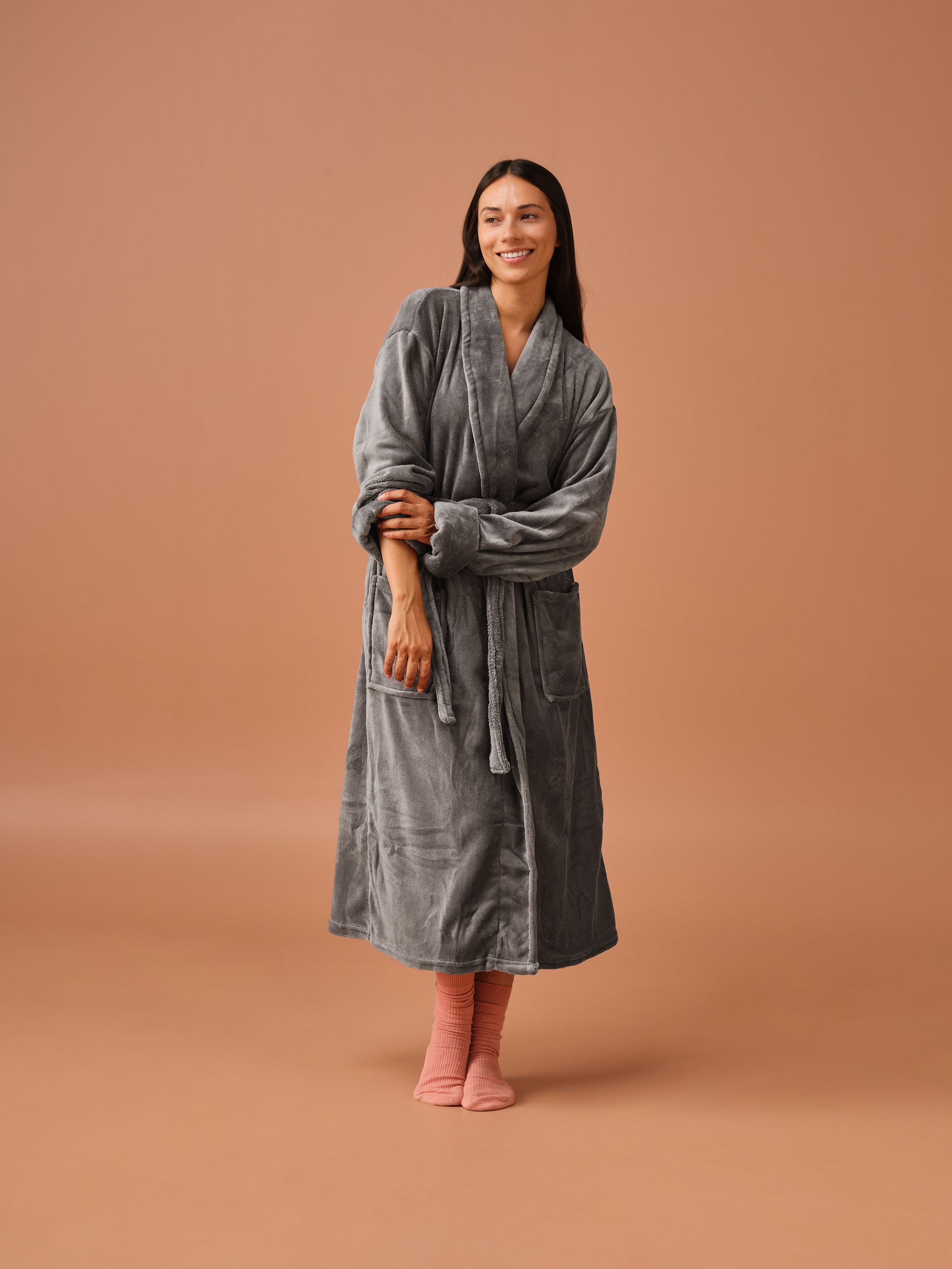 Plush Charcoal Robe