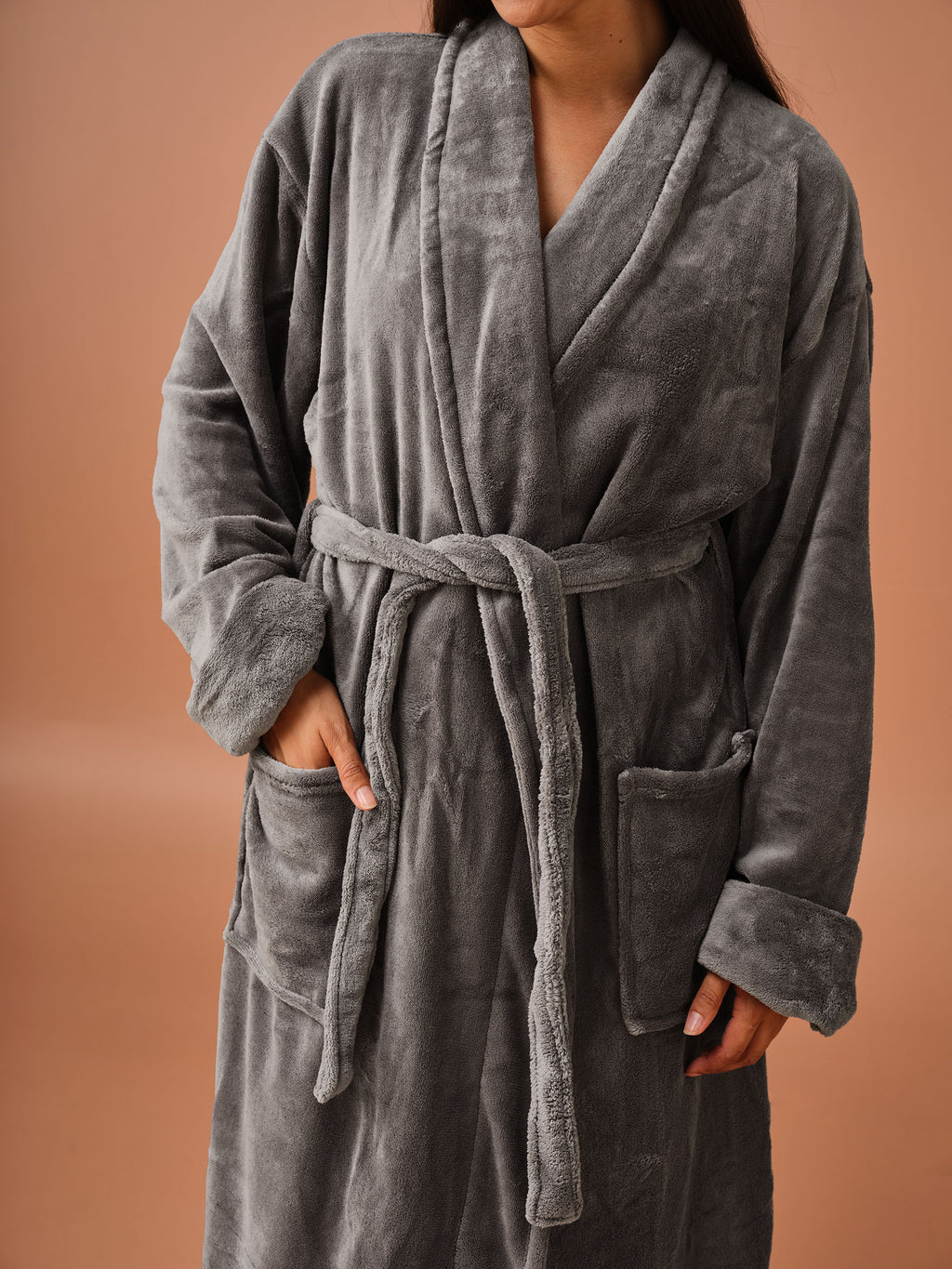 Plush Charcoal Robe