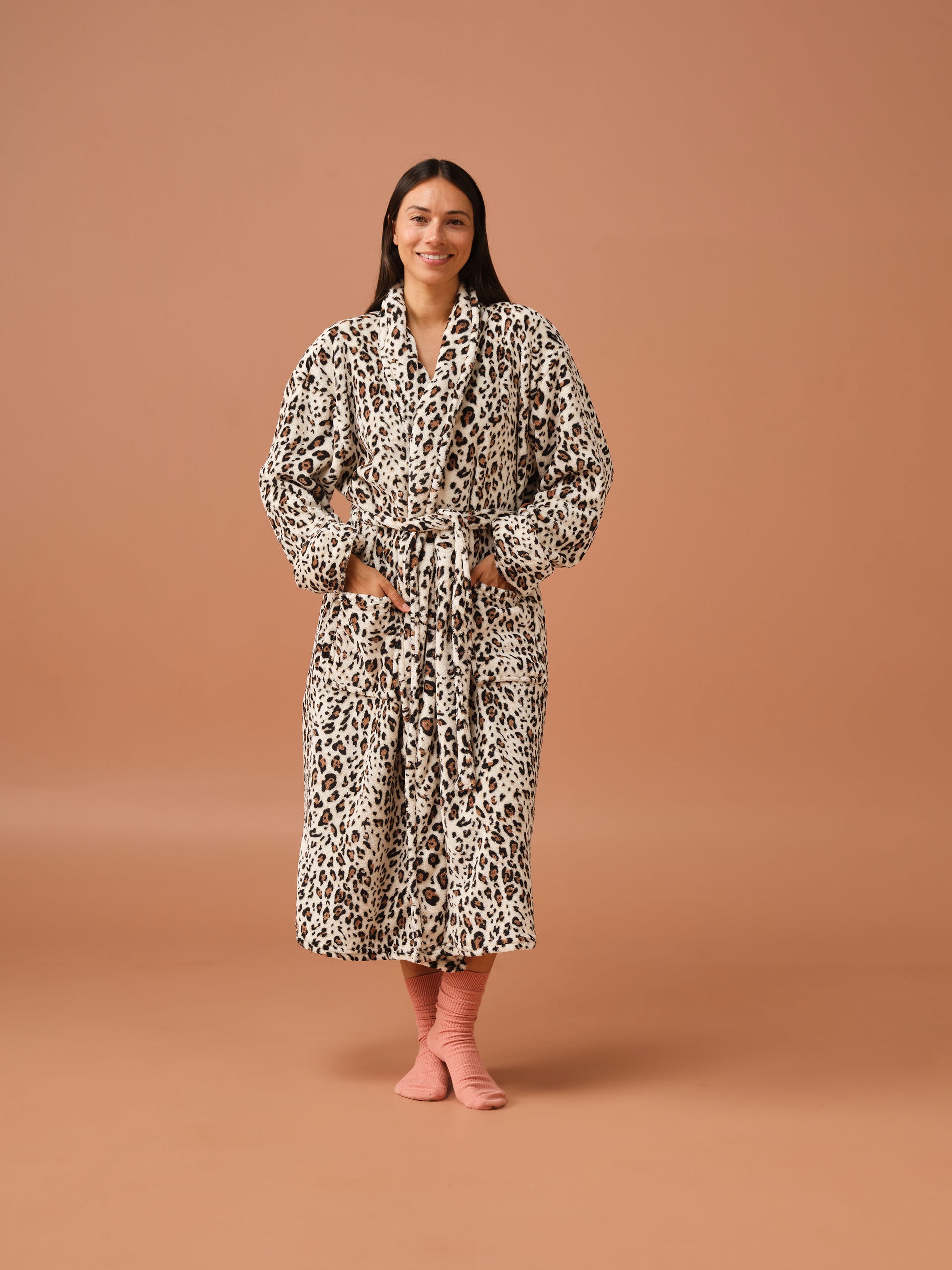 Plush Leopard Robe