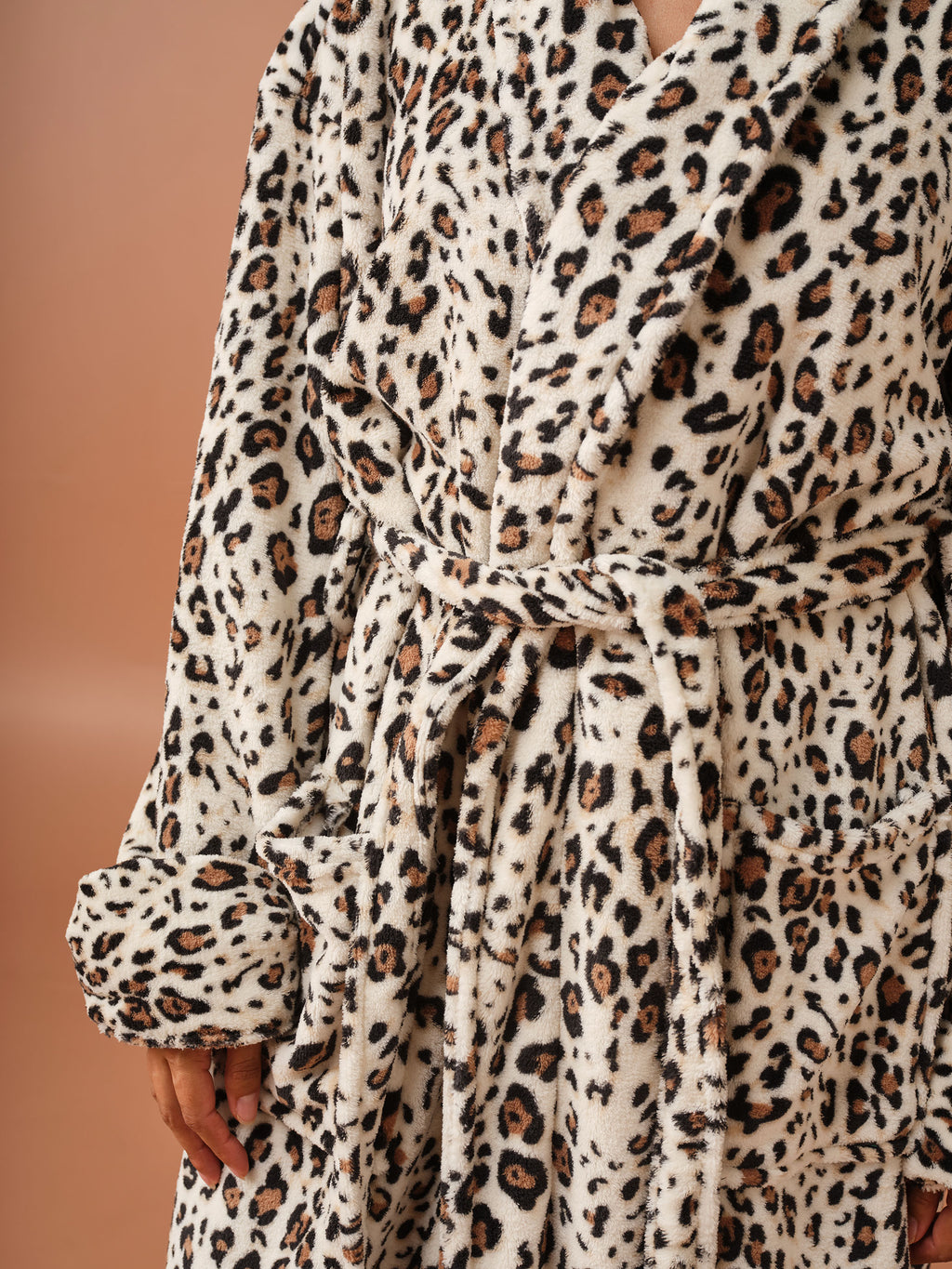 Plush Leopard Robe