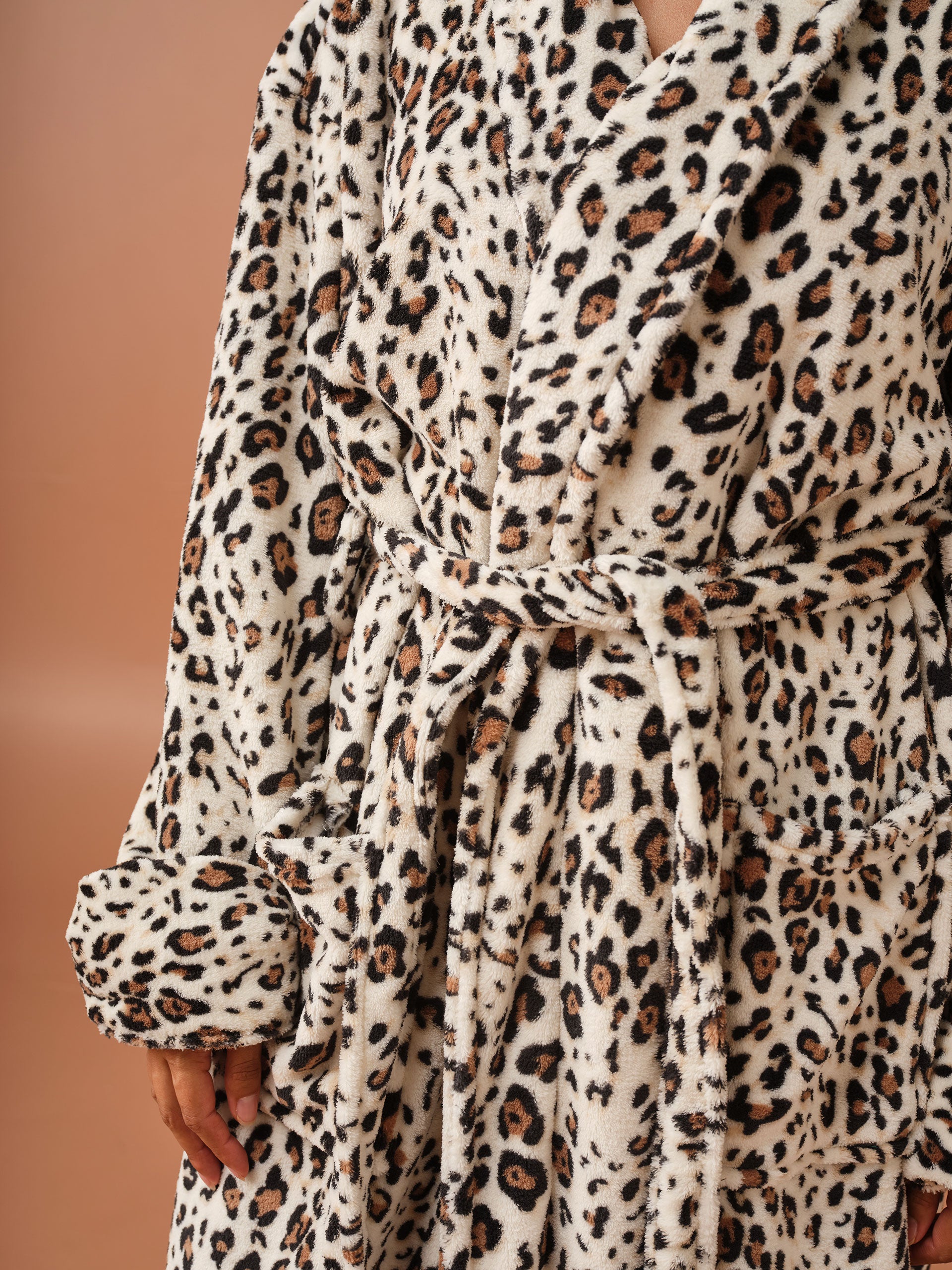 Plush Leopard Robe