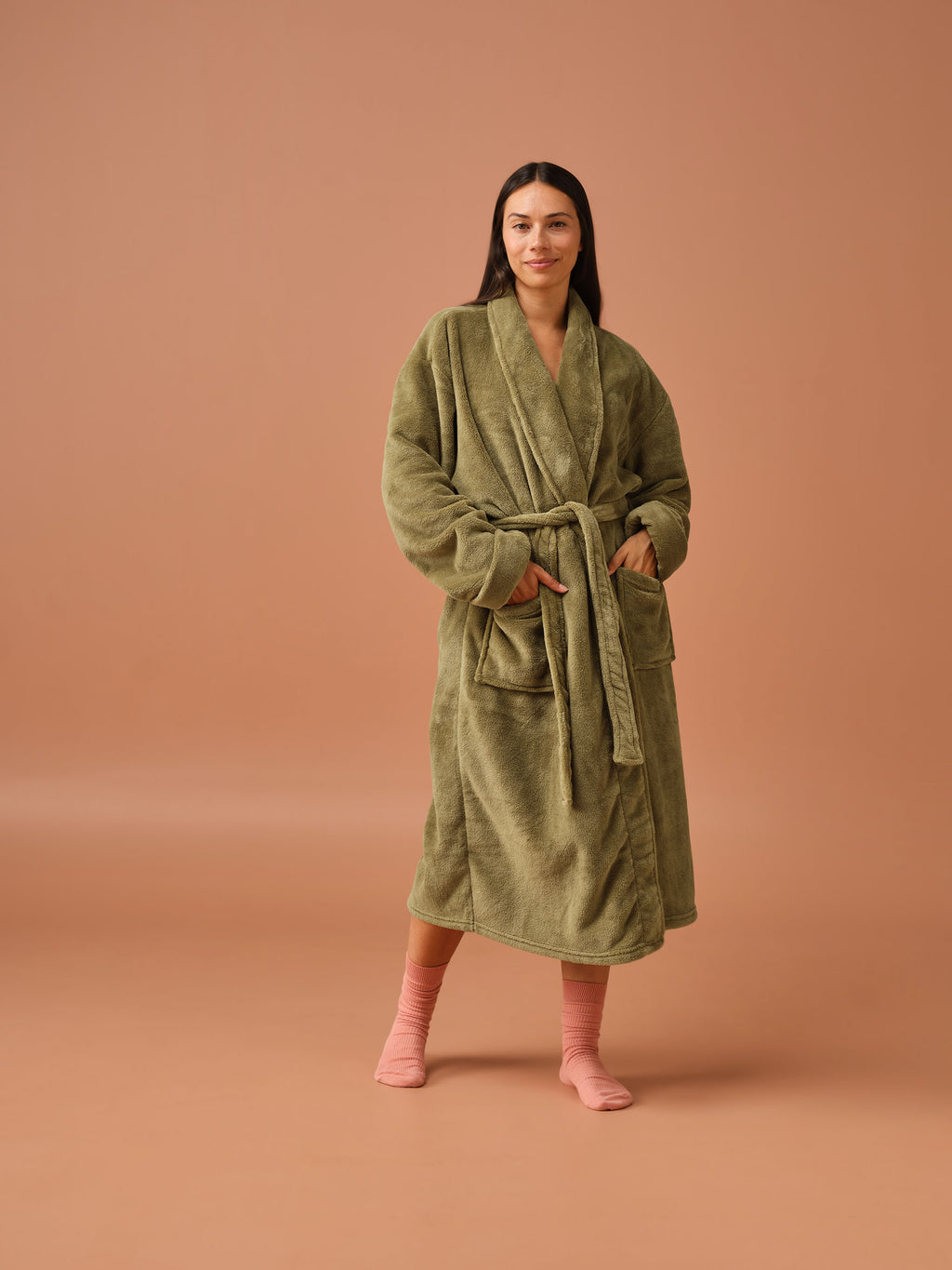 Plush Olive Robe