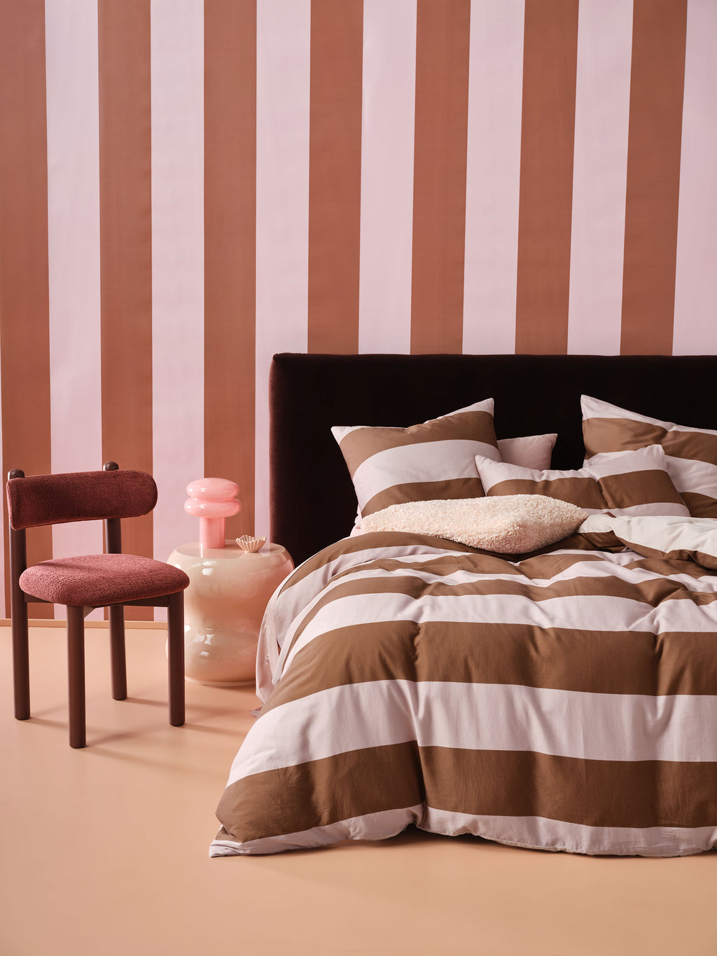 Rugby Stripe Orchid Quilt Cover Set