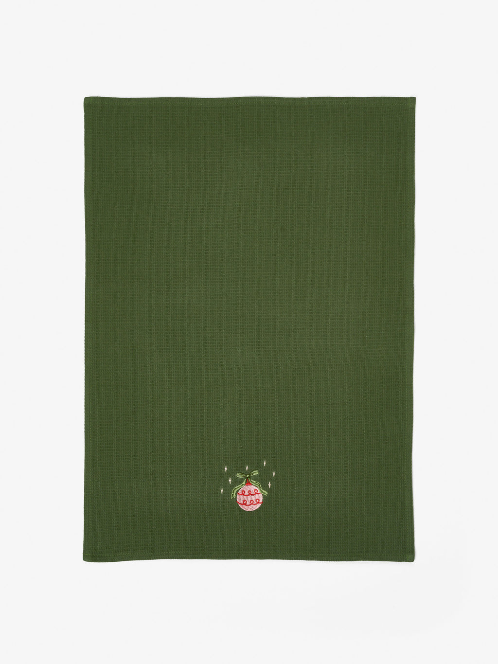 Bauble Embroidered Tea Towel