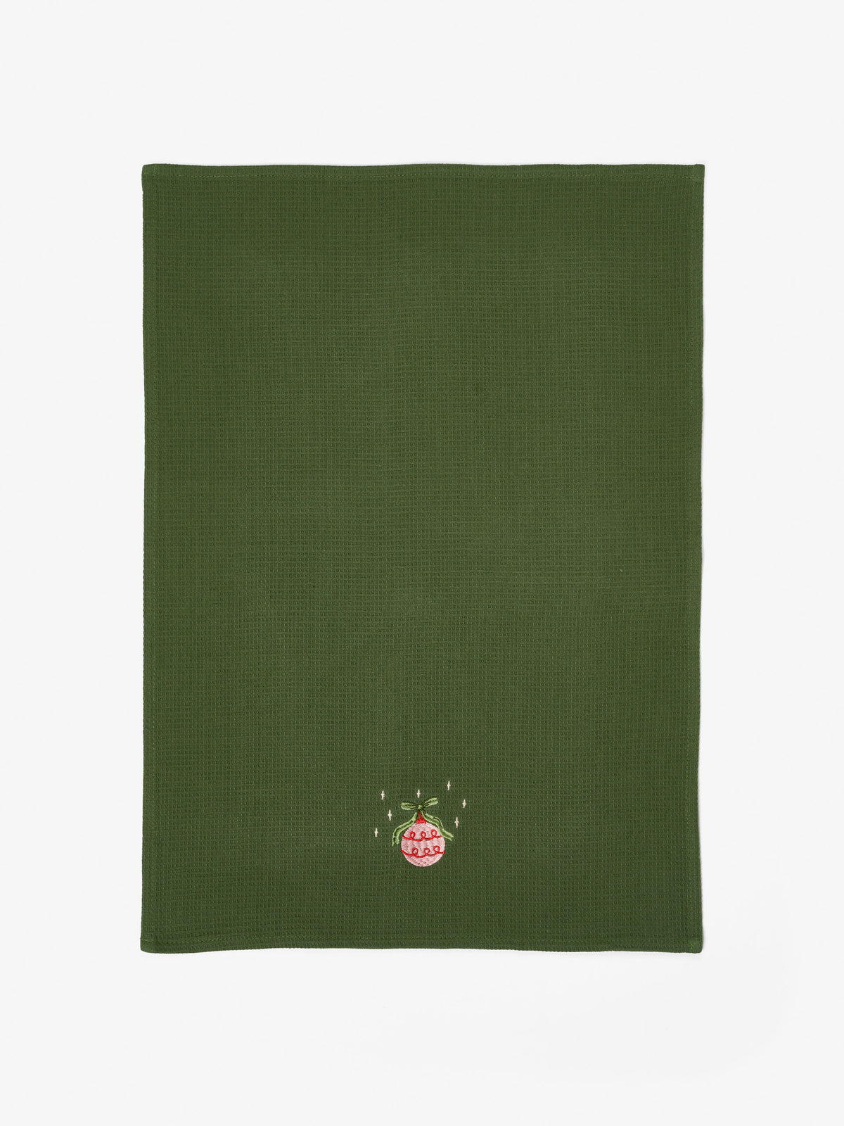 Bauble Embroidered Tea Towel