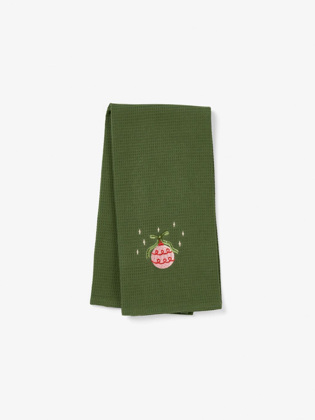 Bauble Embroidered Tea Towel