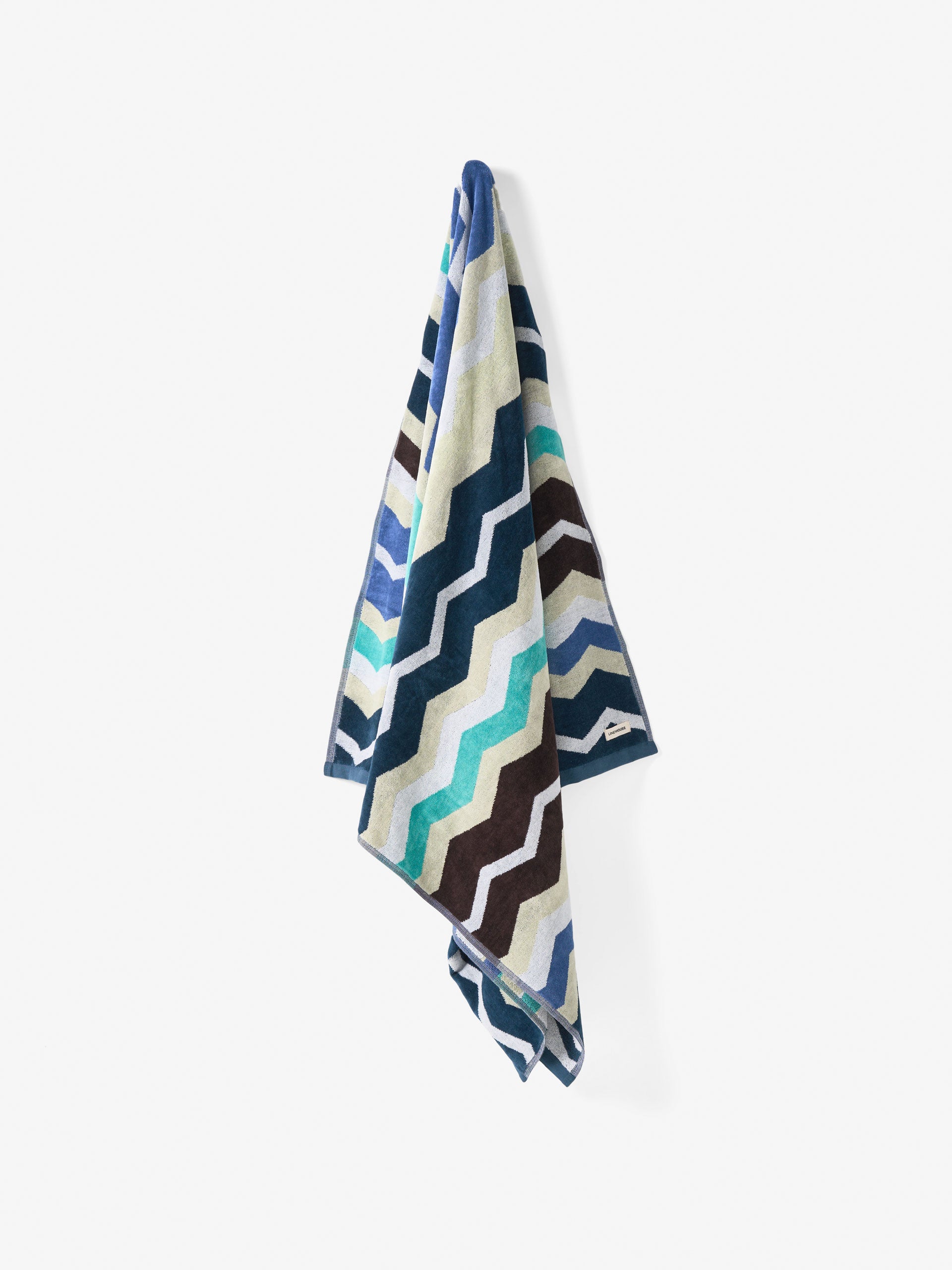 Chevron Stripe Blue Beach Towel