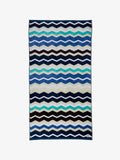 Chevron Stripe Blue Beach Towel