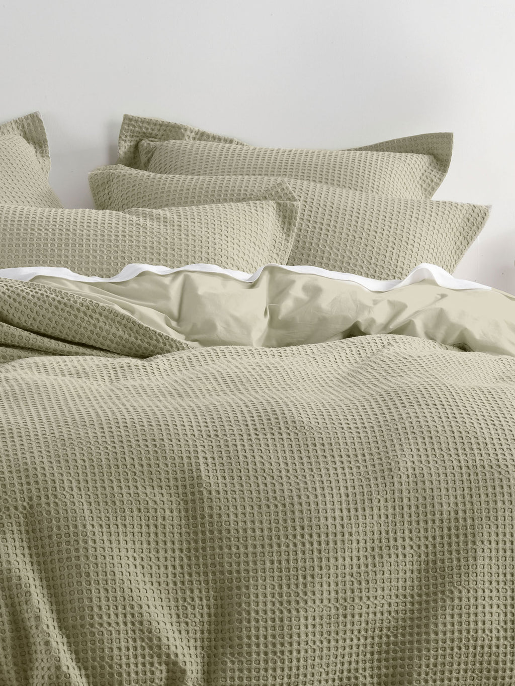 Deluxe Waffle Eucalyptus Quilt Cover Set