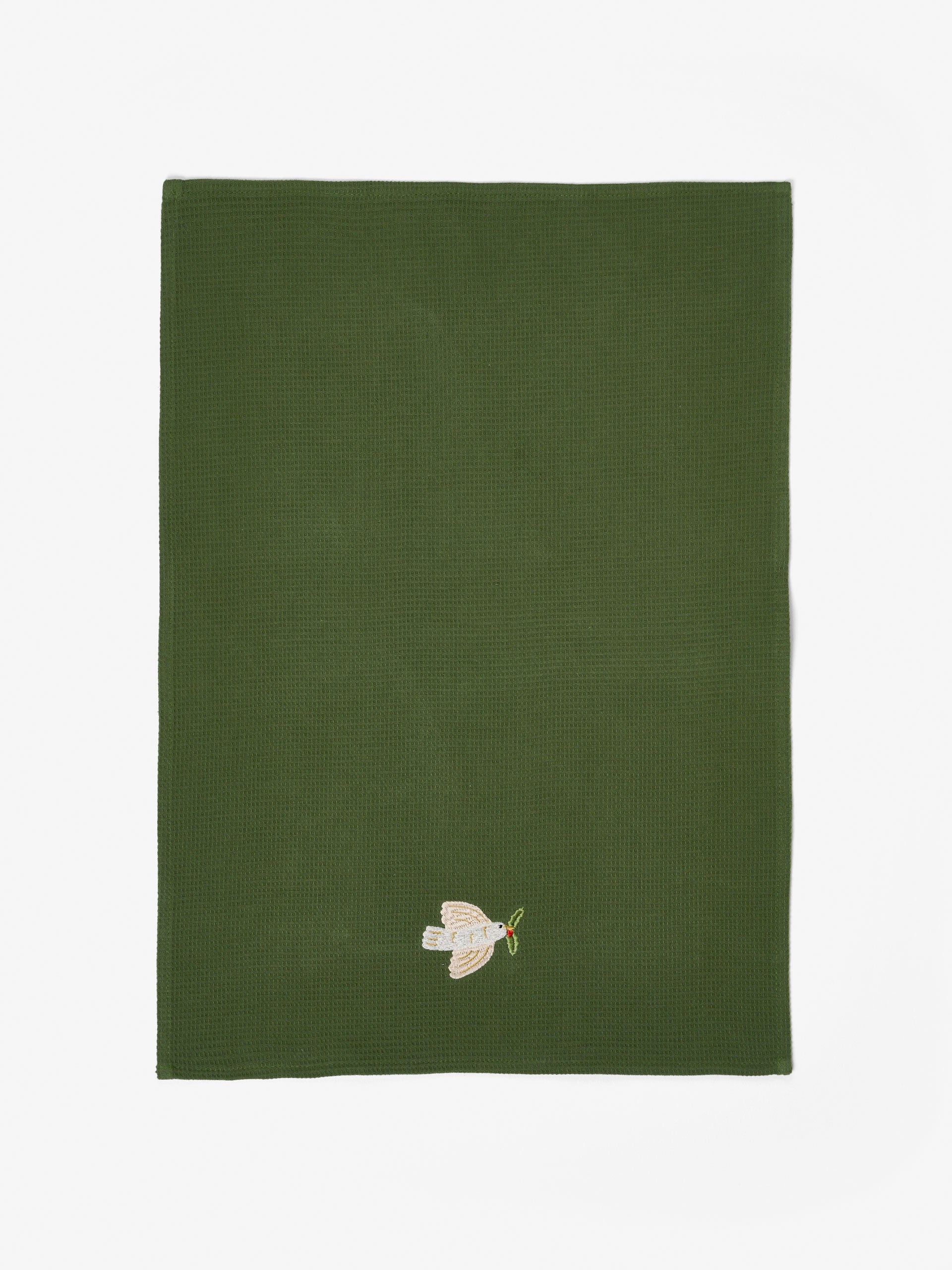 Dove Embroidered Tea Towel