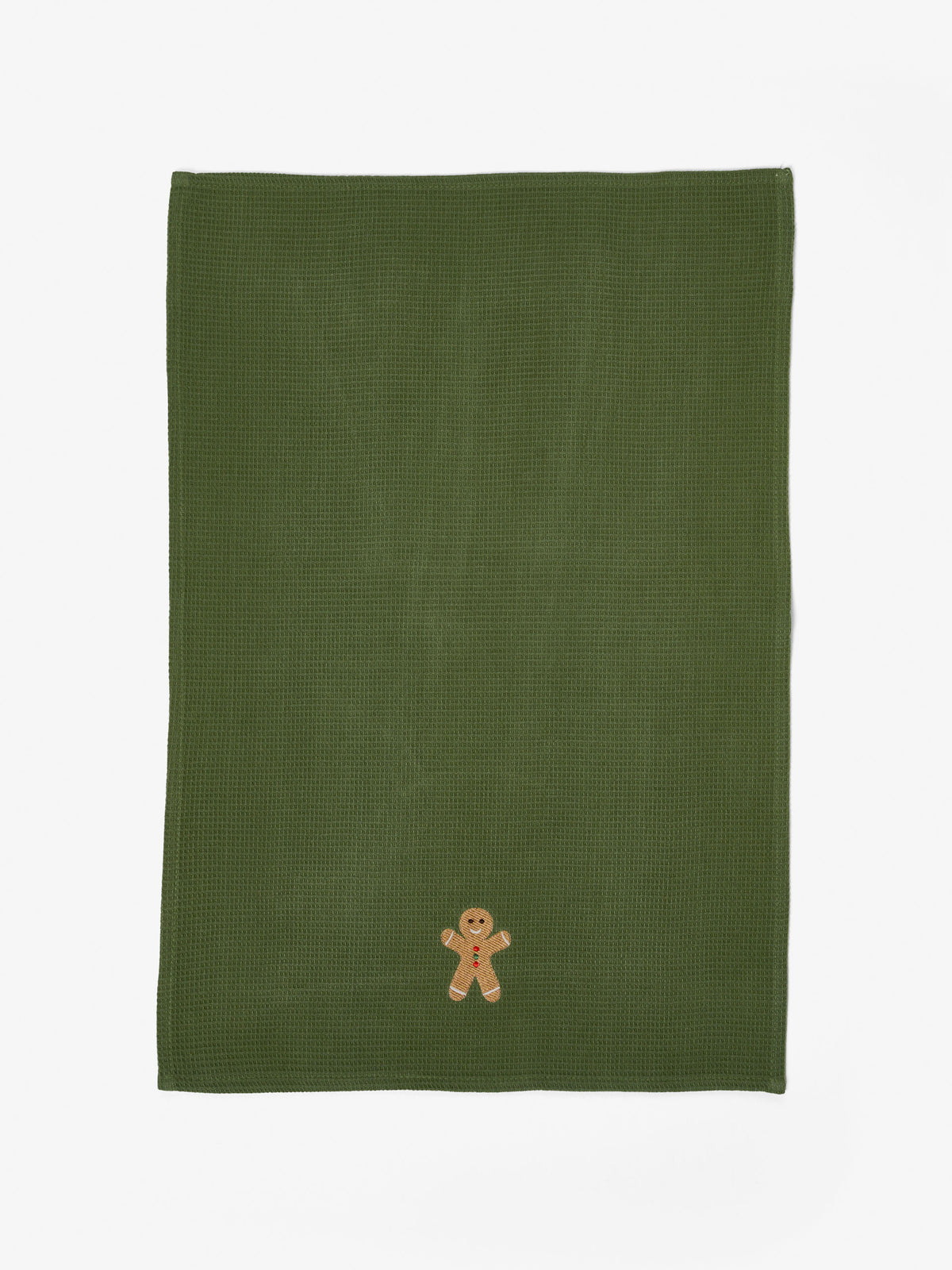 Gingerbread Embroidered Tea Towel