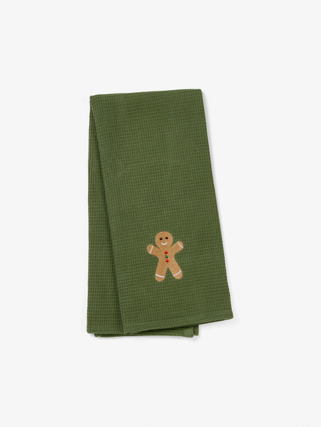 Gingerbread Embroidered Tea Towel