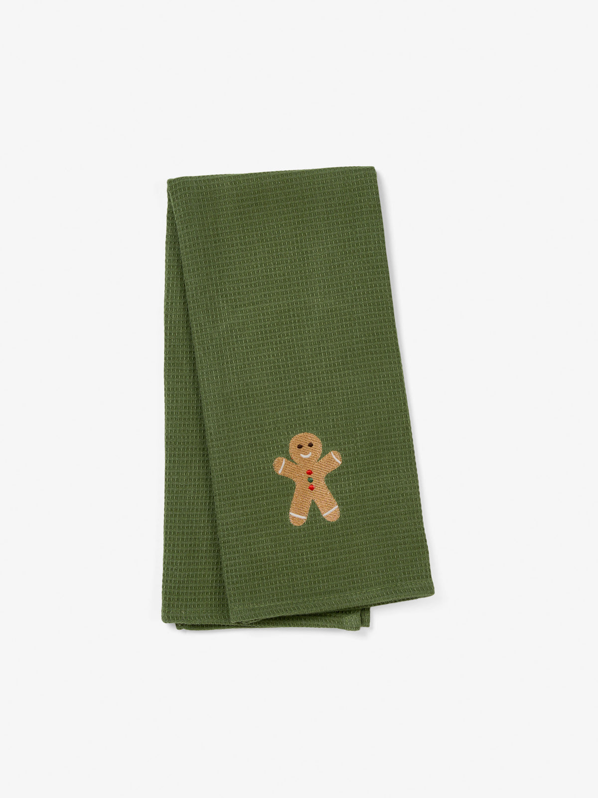 Gingerbread Embroidered Tea Towel