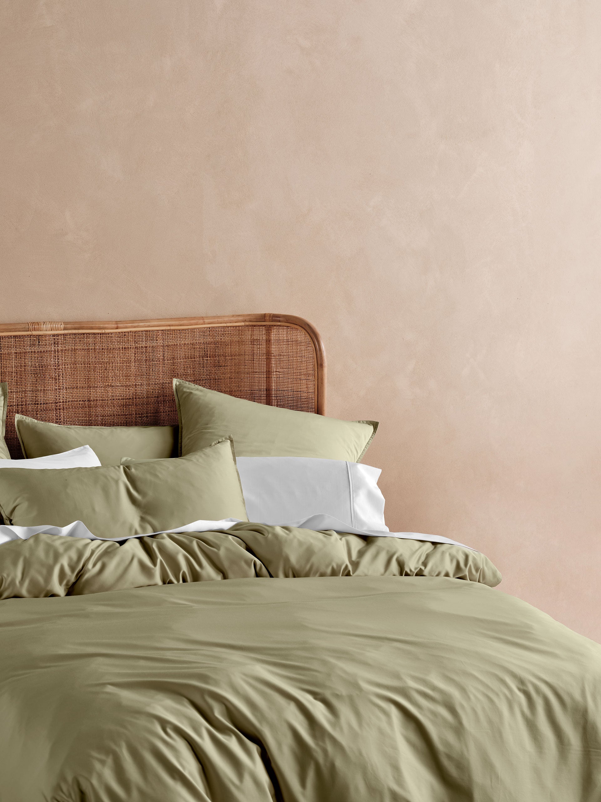 Haven Pale Olive Quilt Cover Set