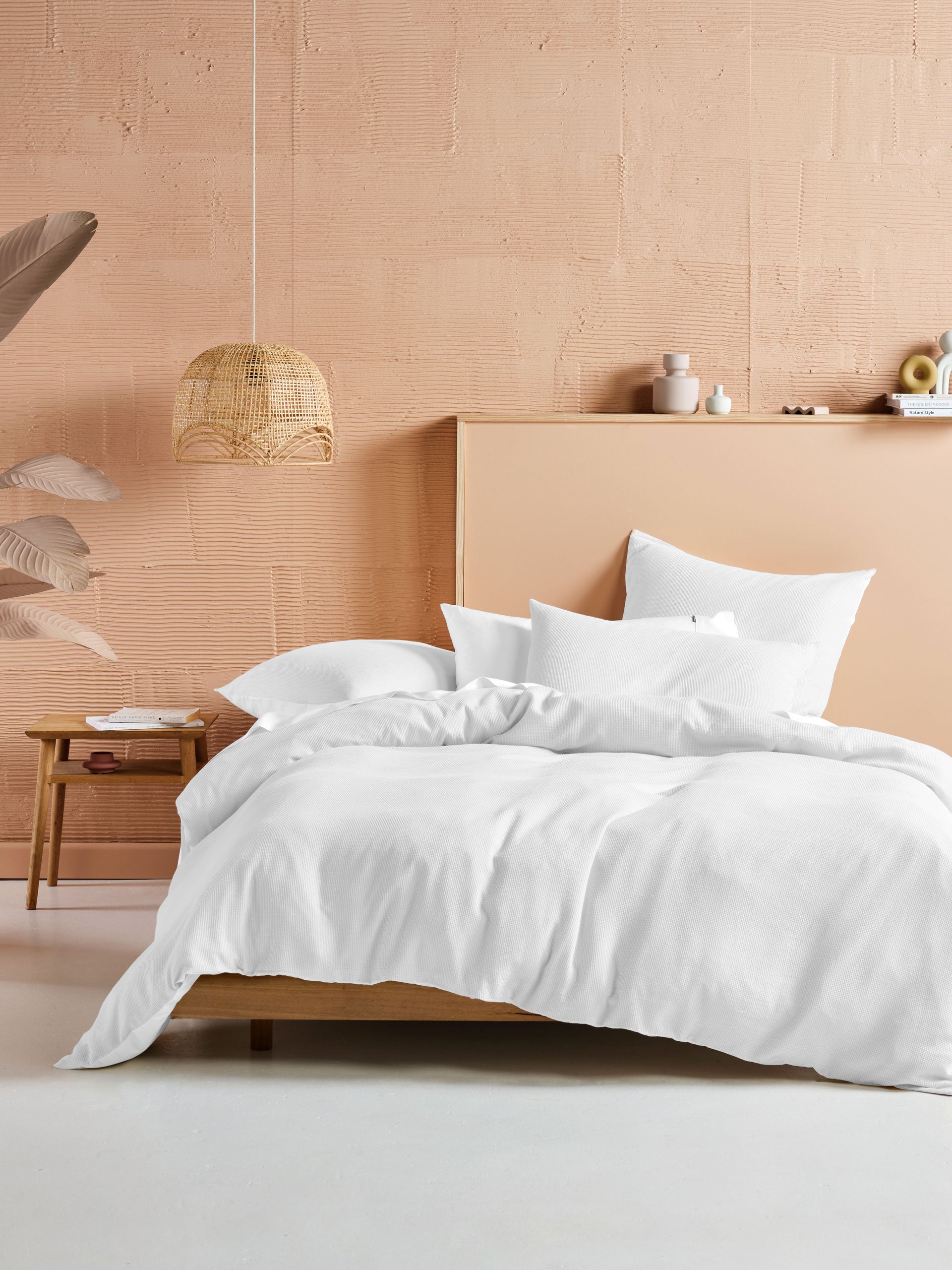 Micro Waffle White European Pillowcase
