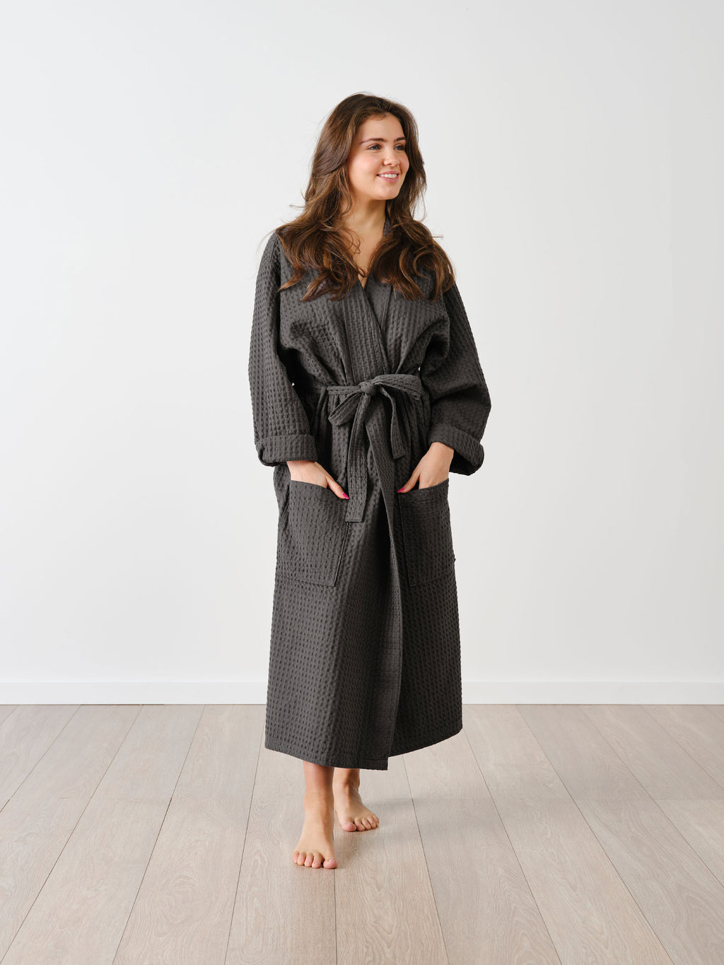 Keaton Charcoal Waffle Robe