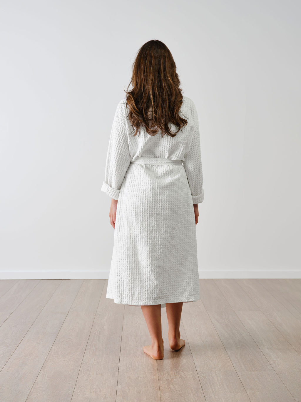 Keaton White Waffle Robe