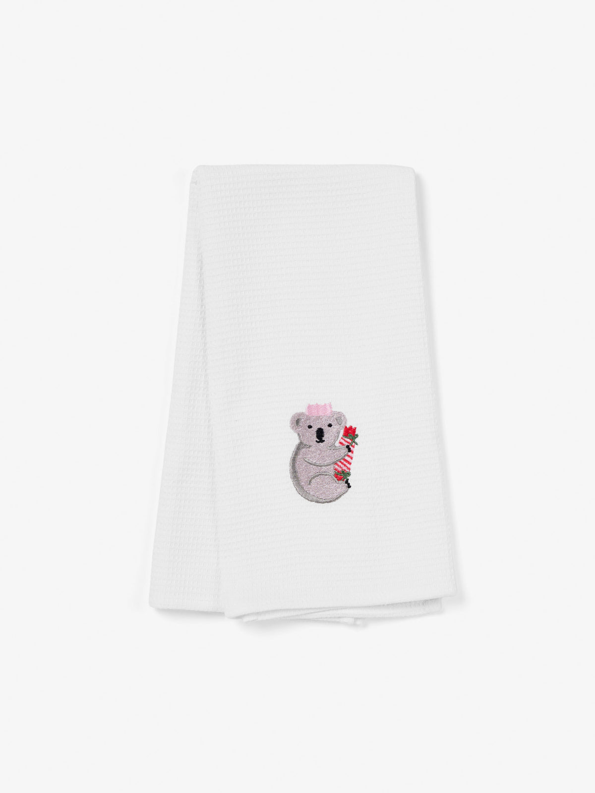 Koala Embroidered Tea Towel