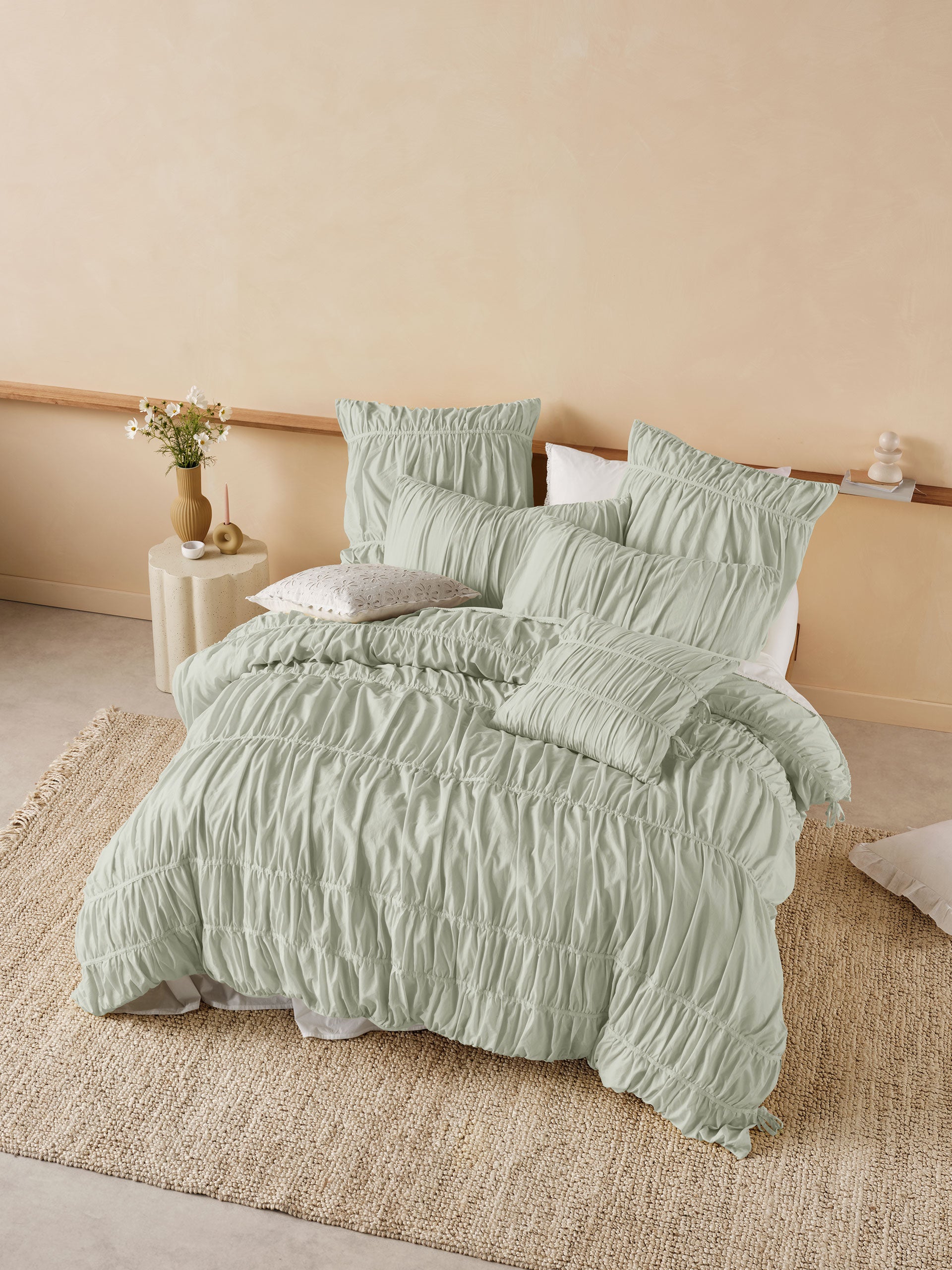 Layla Seafoam Quilt Cover Set