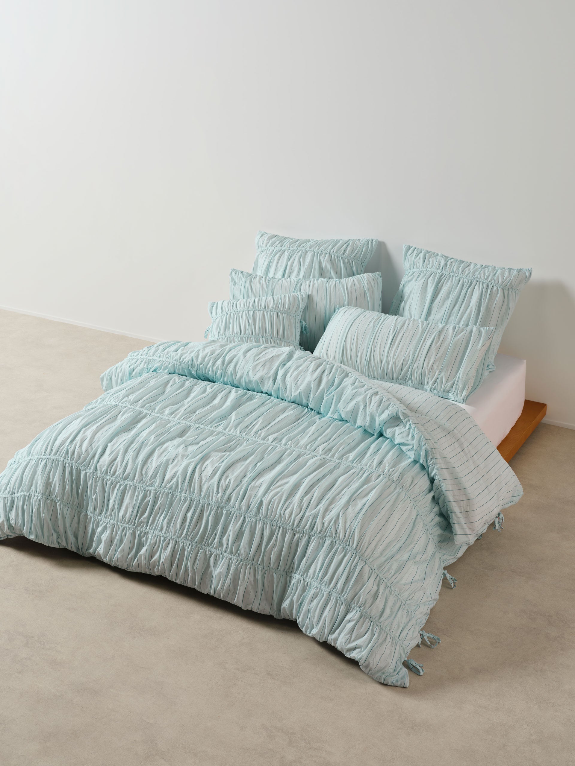Layla Stripe Blue Quilt Cover Set