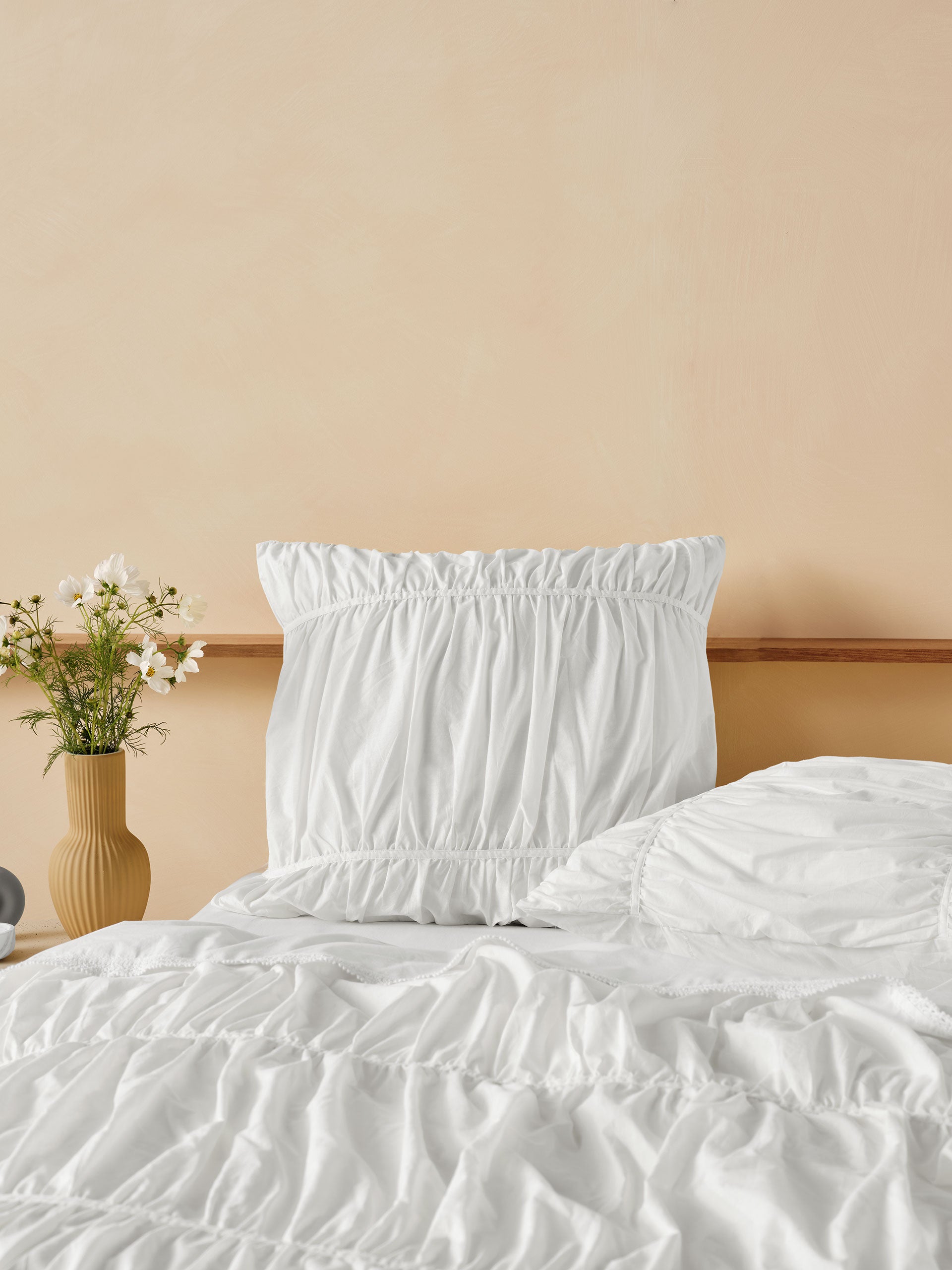 Layla White European Pillowcase