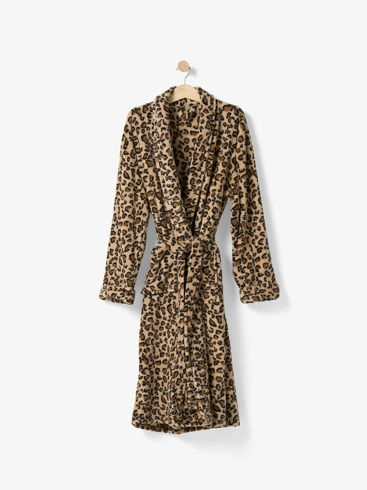Plush Caramel Leopard Robe