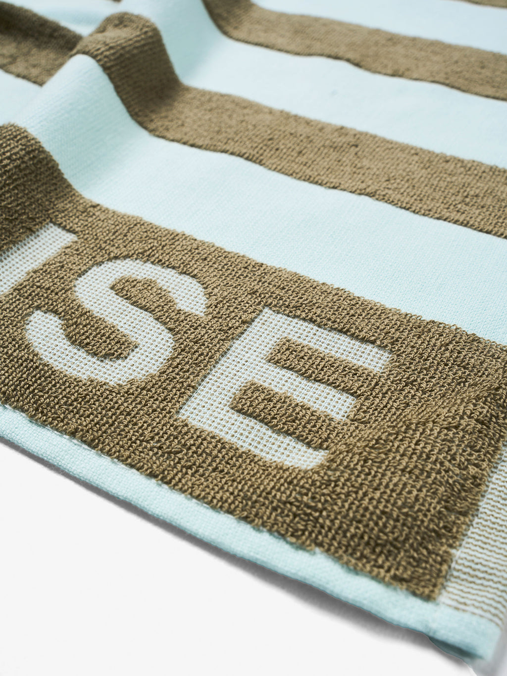 Logo Duck Egg Stripe Tea Towel