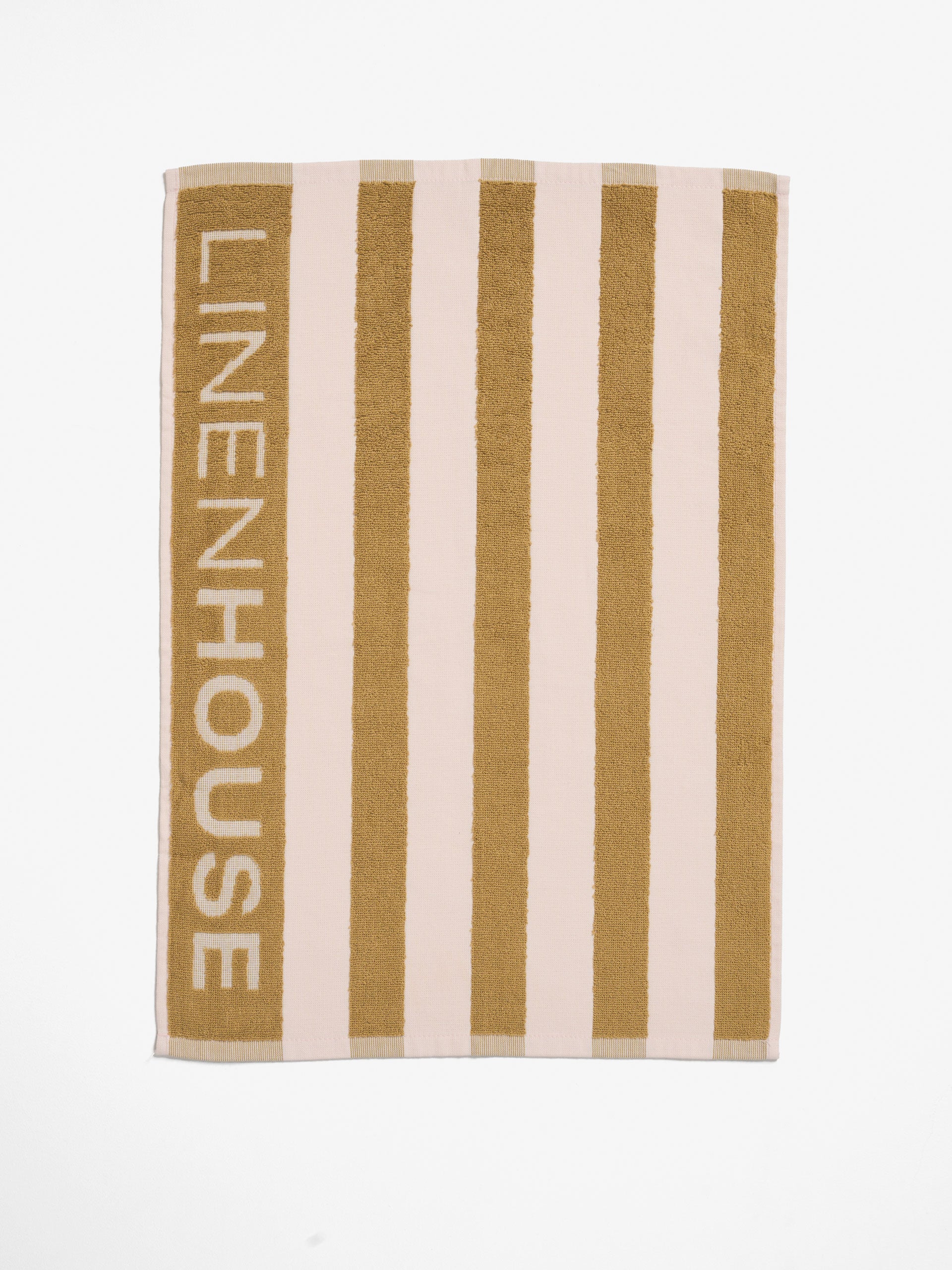 Logo Ochre Stripe Tea Towel