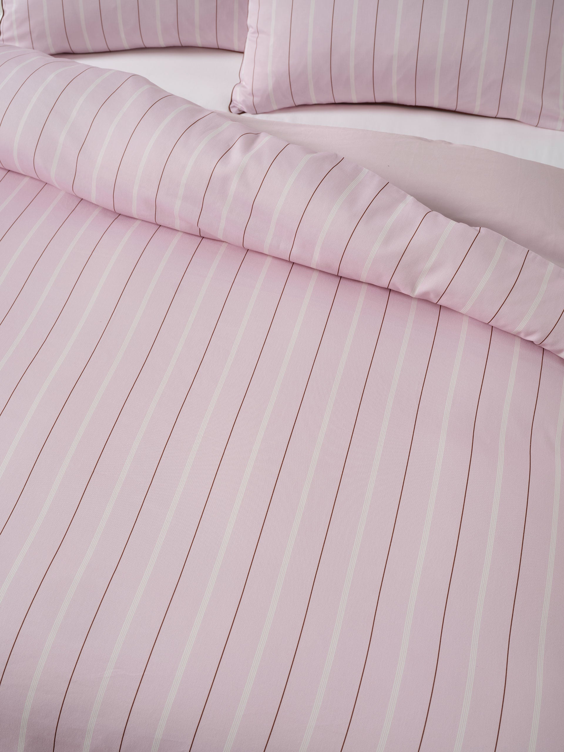 Monday Stripe Lilac Quilt Cover Set