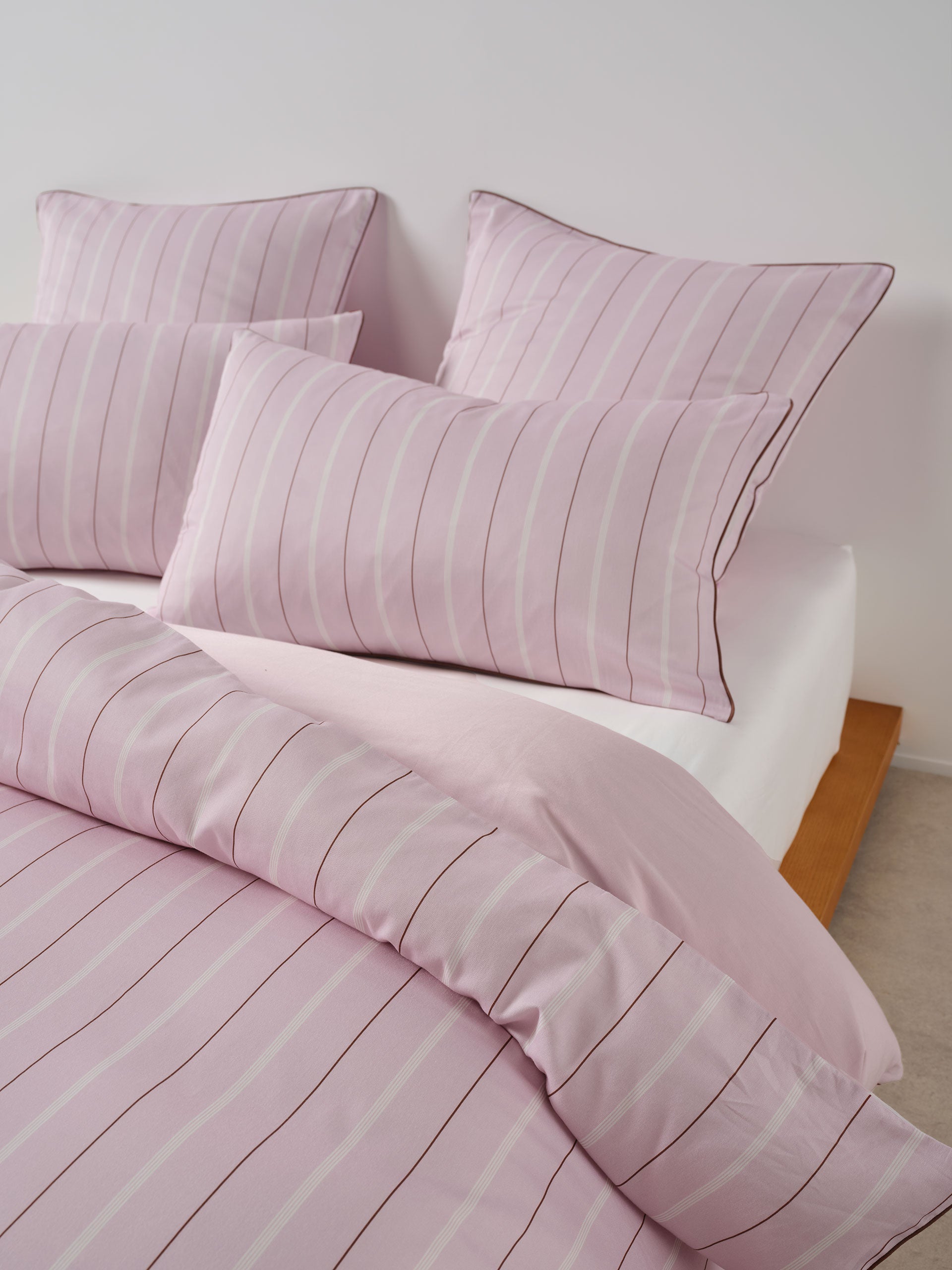 Monday Stripe Lilac Quilt Cover Set