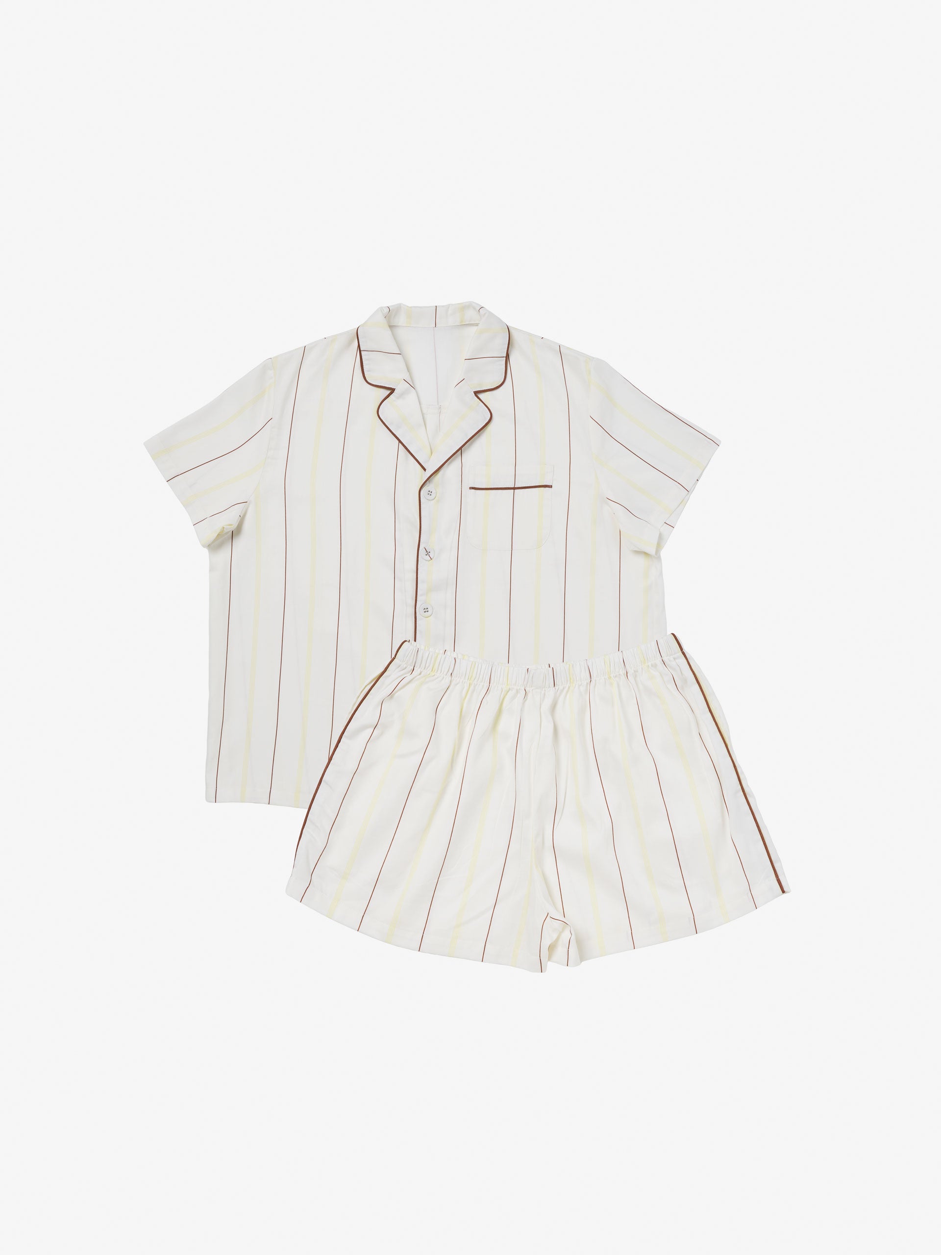 Monday Stripe White Pyjama Set