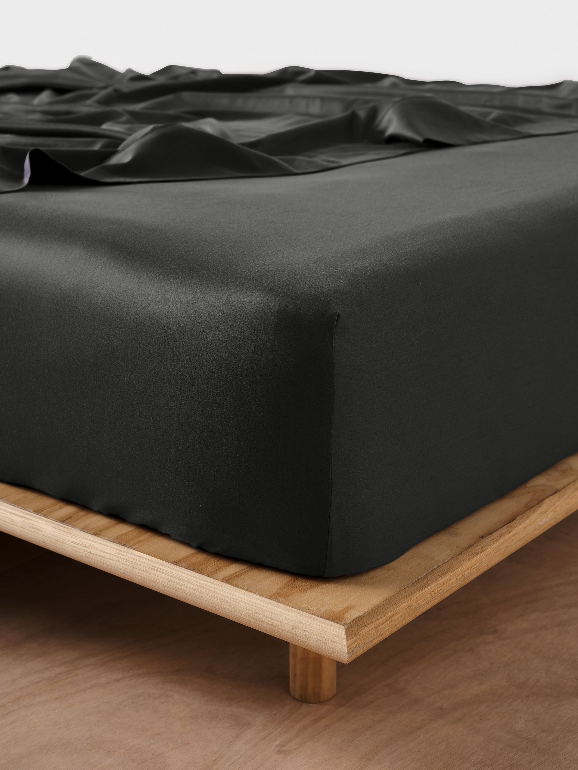 Nara Charcoal Bamboo Cotton 400TC Fitted Sheet