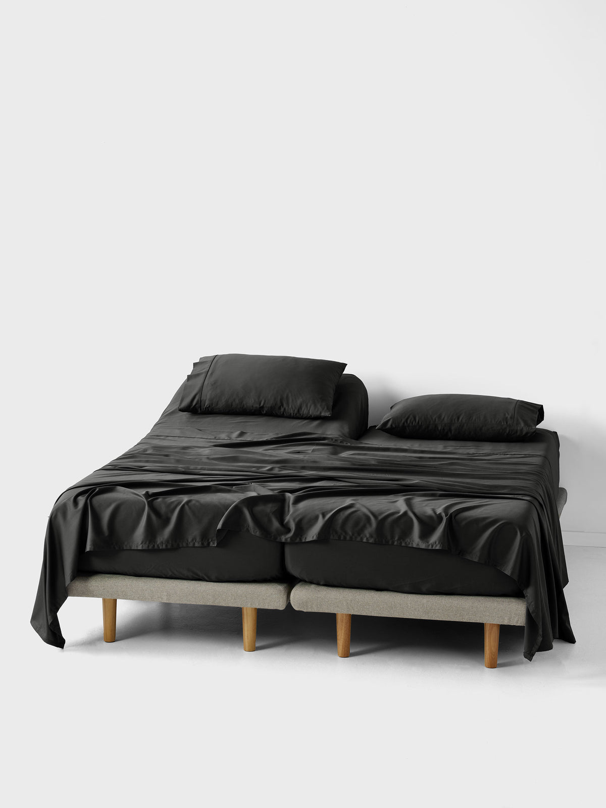 Nara Split King Sheet Set | Charcoal