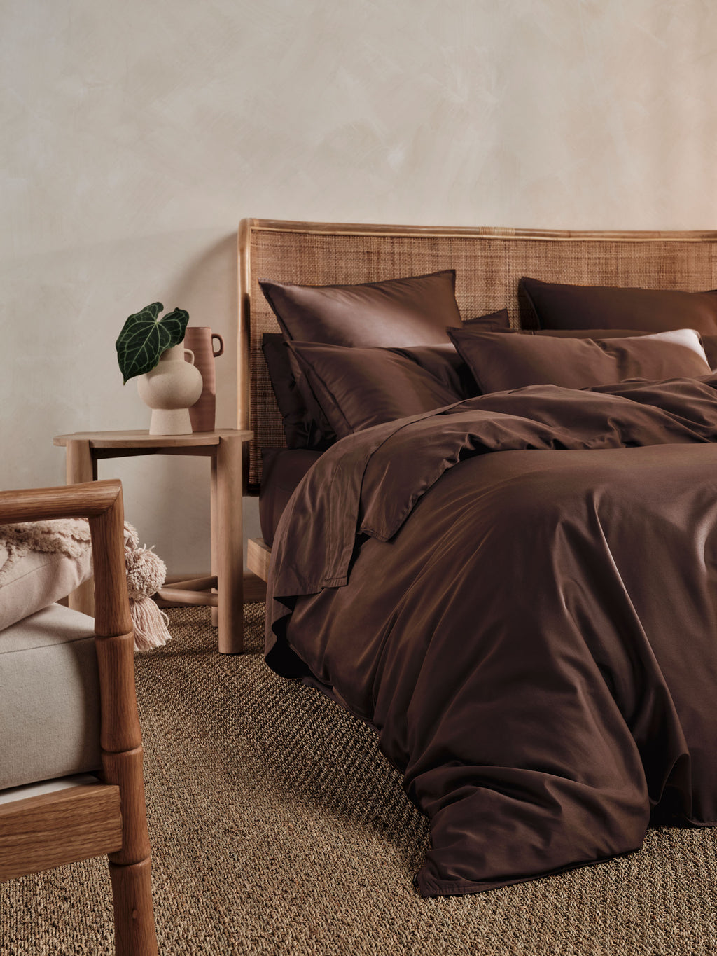Nara Chocolate Quilt Cover Set