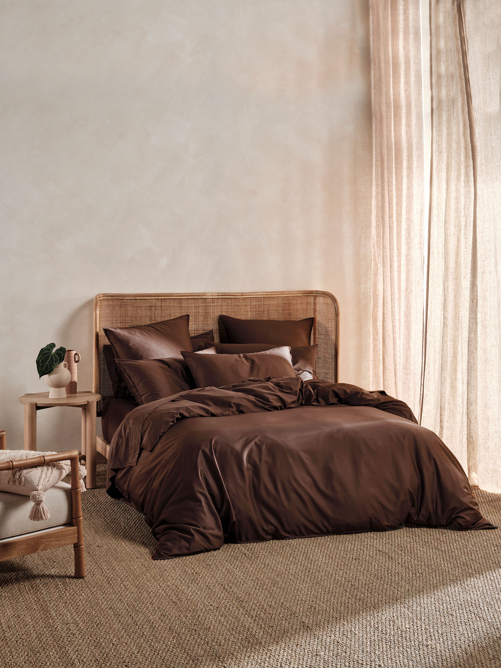 Nara Chocolate Quilt Cover Set