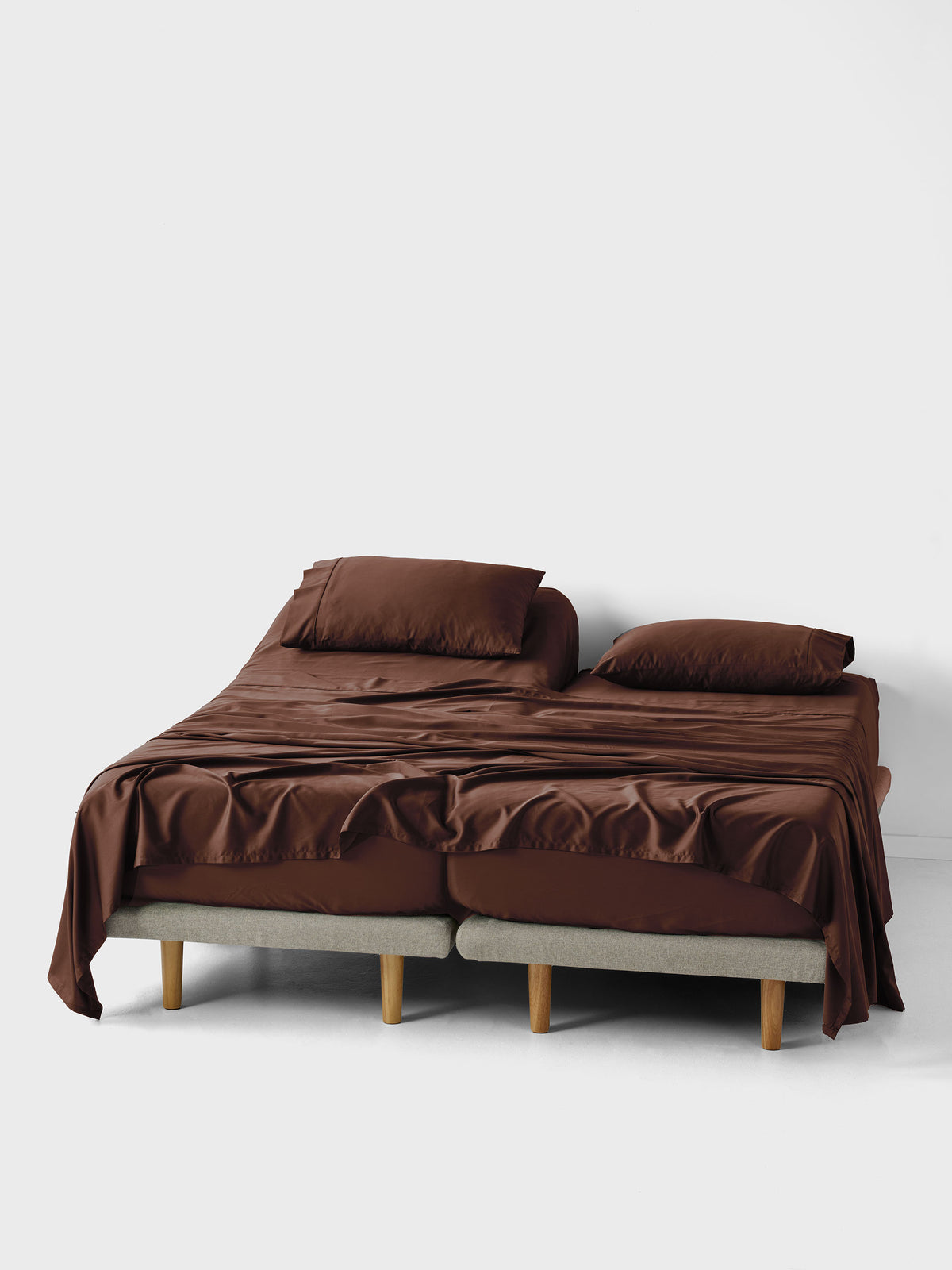Nara Split King Sheet Set | Brown